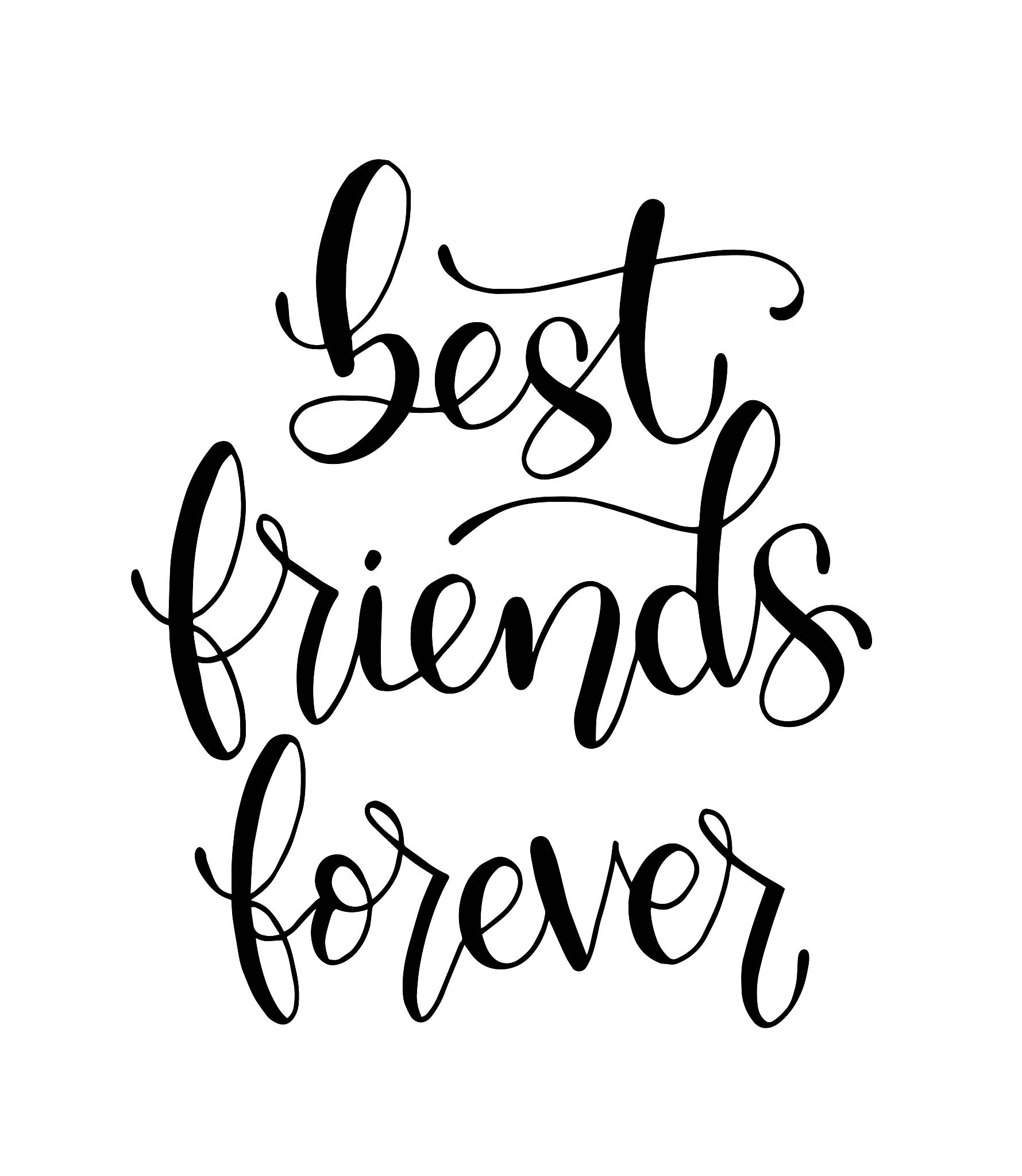 best friends forever, hand lettering, stock illustration