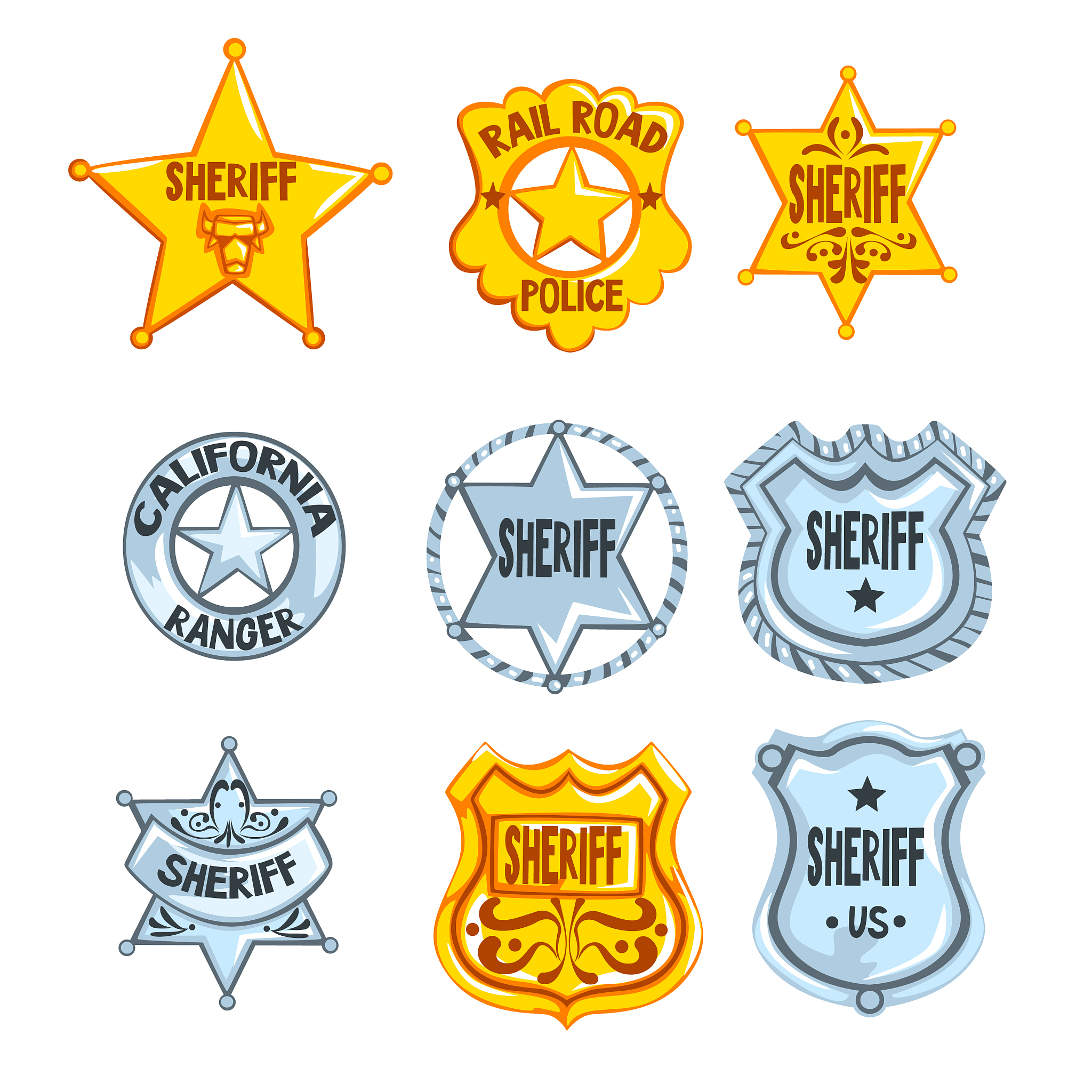 collection of different sheriff railroad police