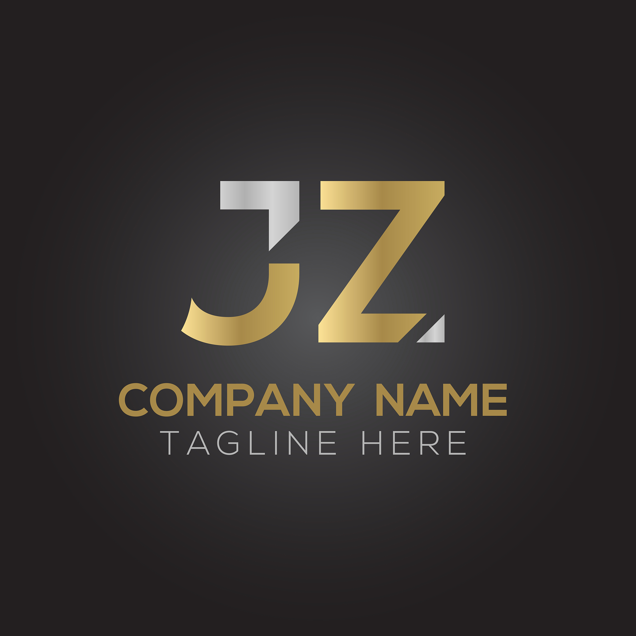 initial linked letter jz logo design