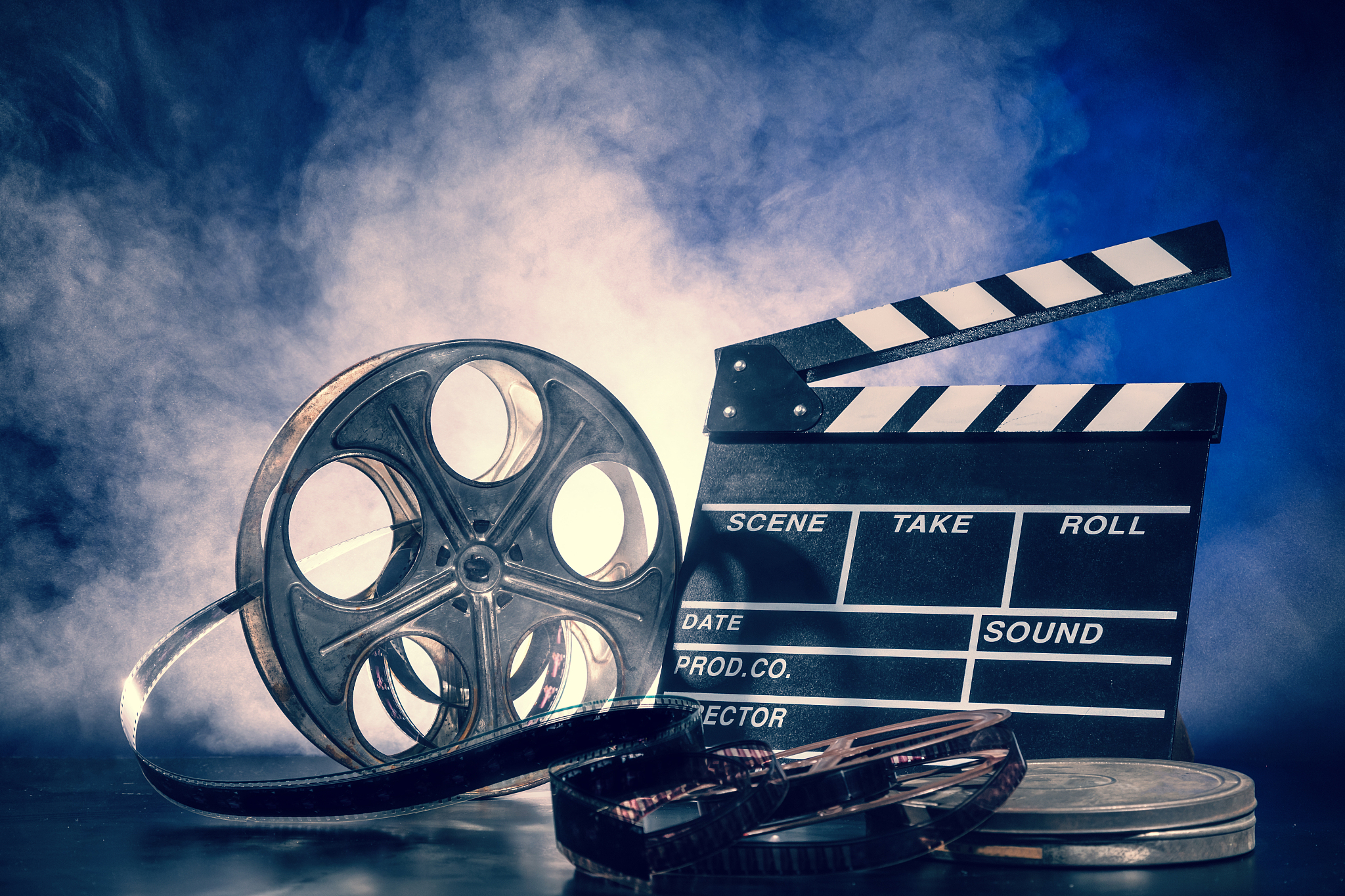retro film production accessories still life