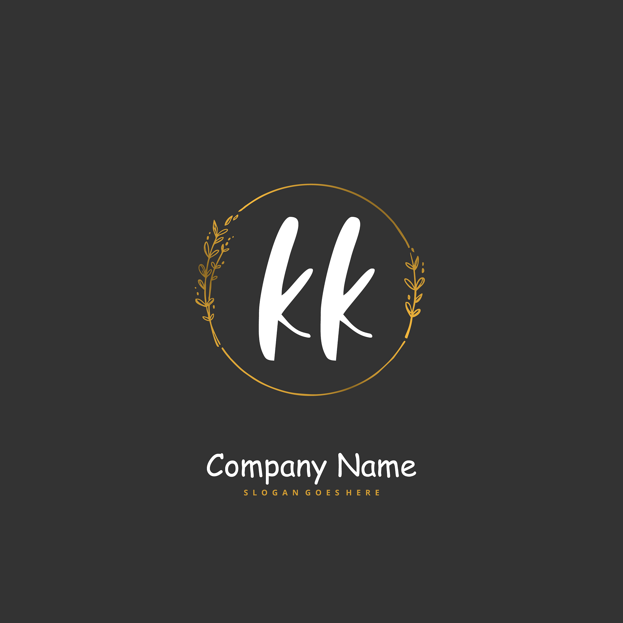 k kk initial handwriting and signature logo
