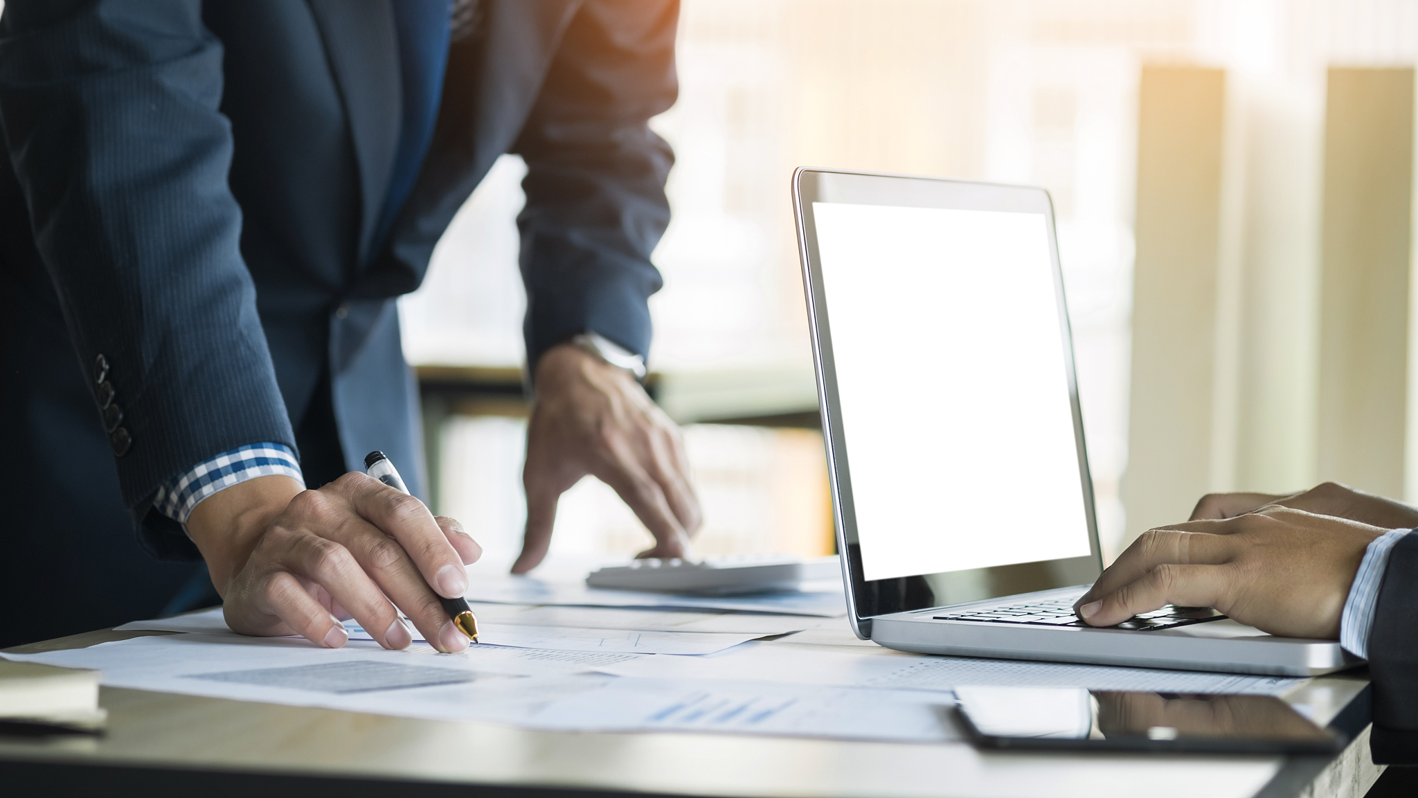 business people working at desk in office