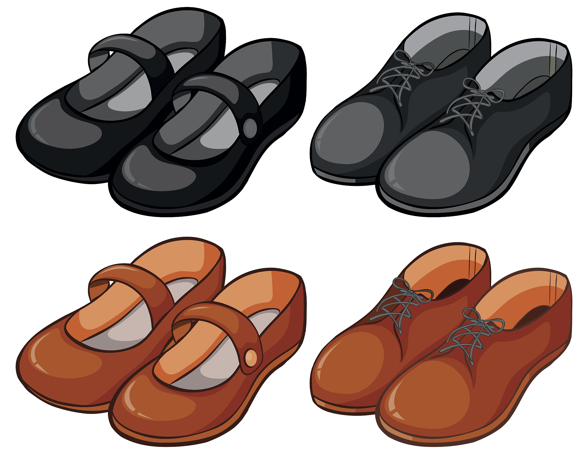 different designs of shoes
