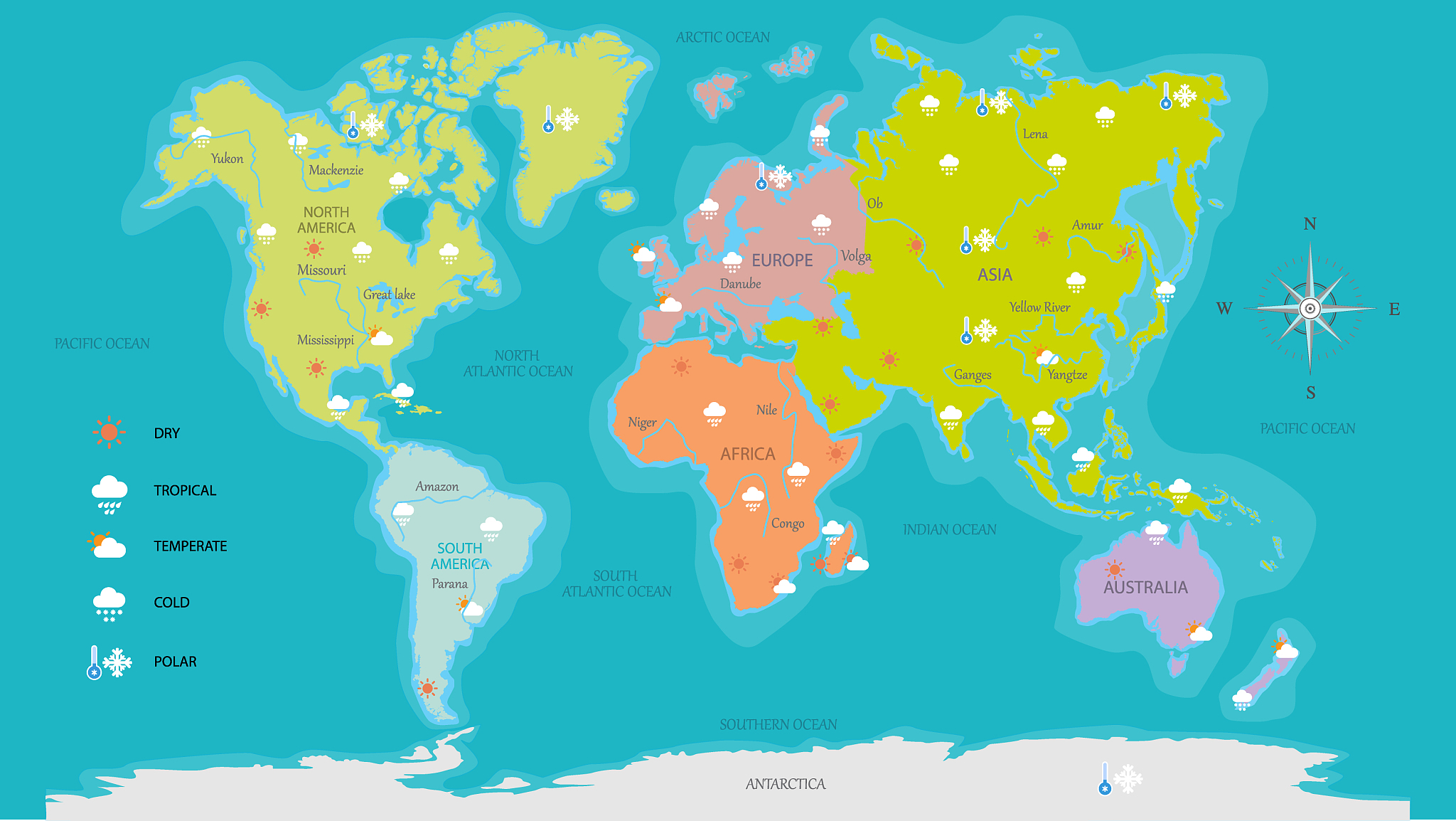 world map weather