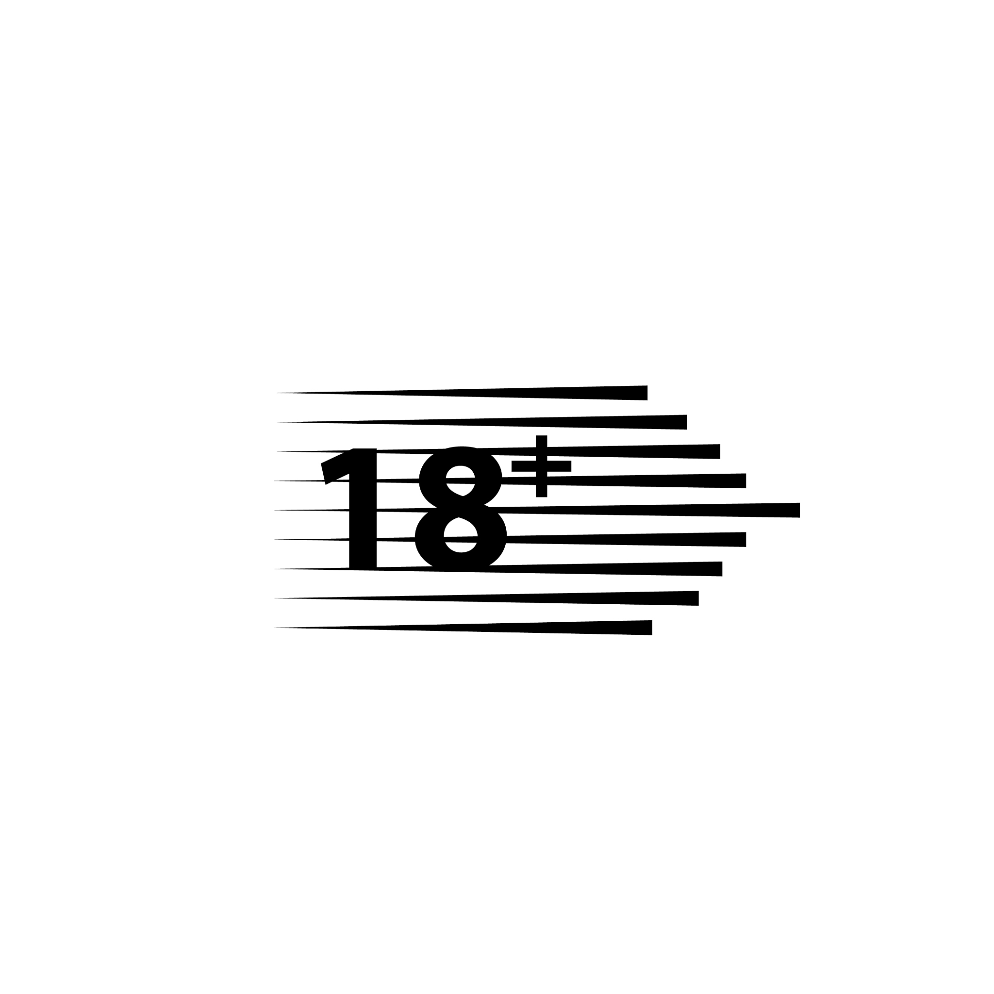 18 age warning stamp and speed lines