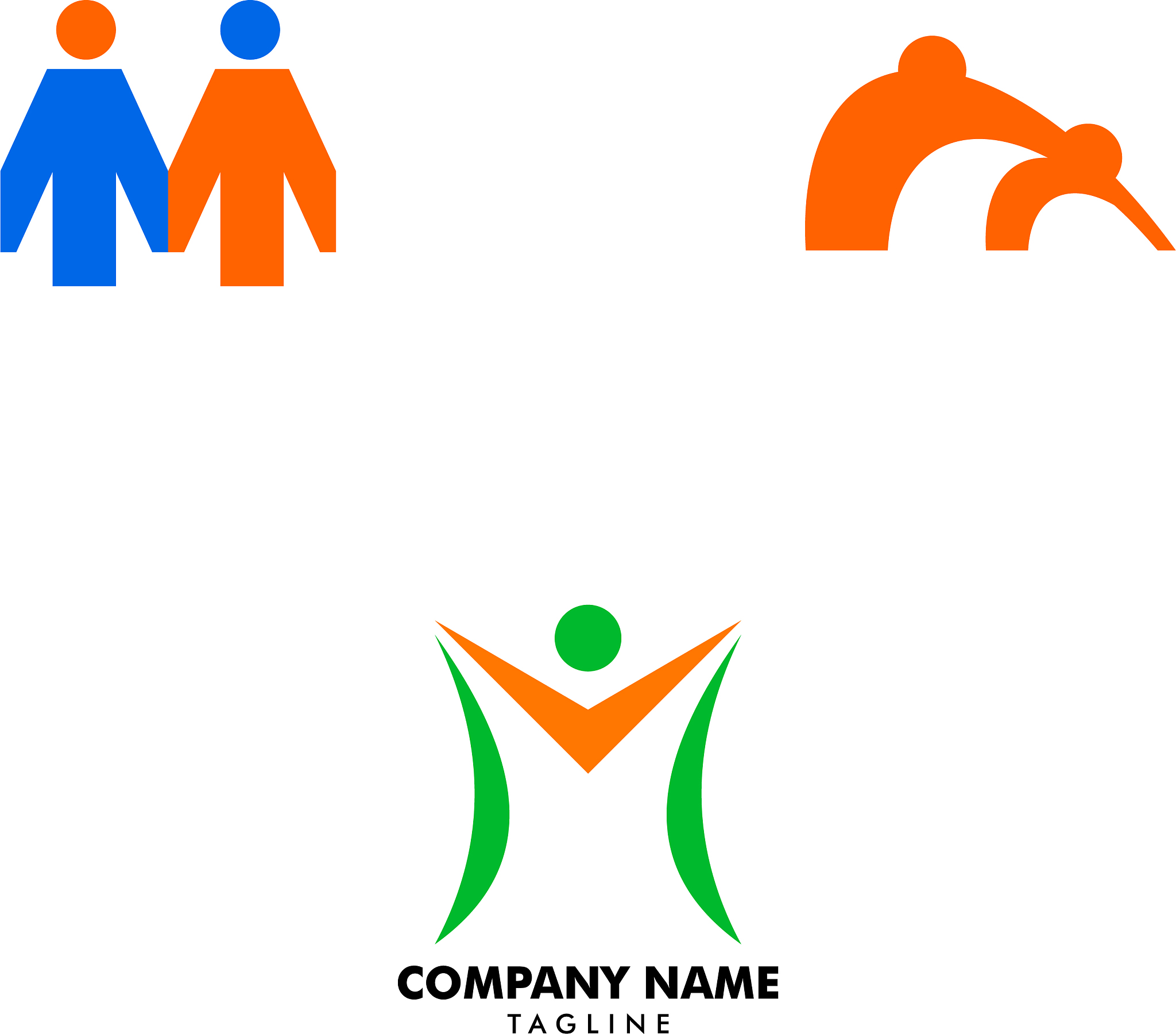 set m letter people business logo design