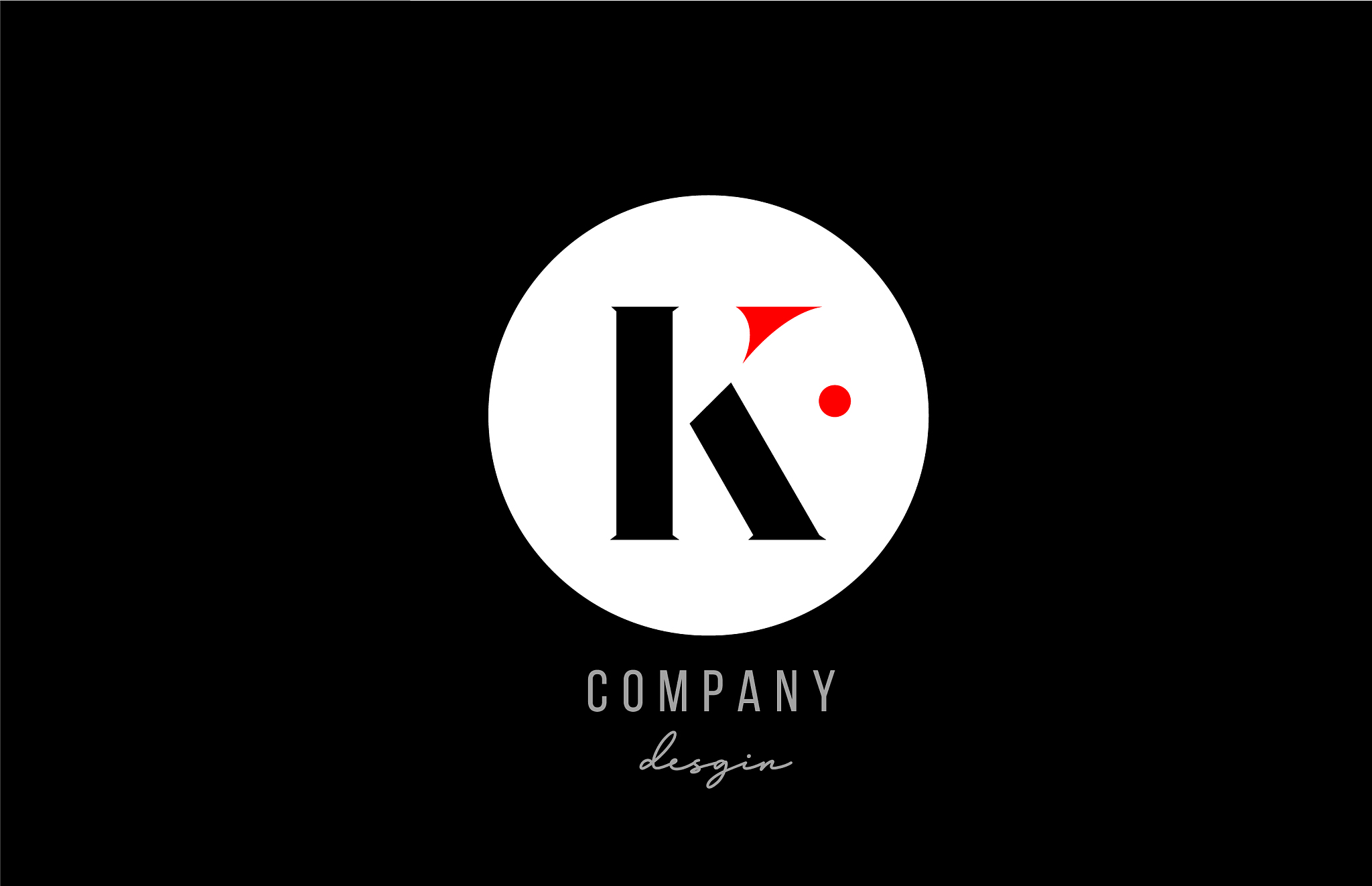 k letter alphabet logo icon design with white