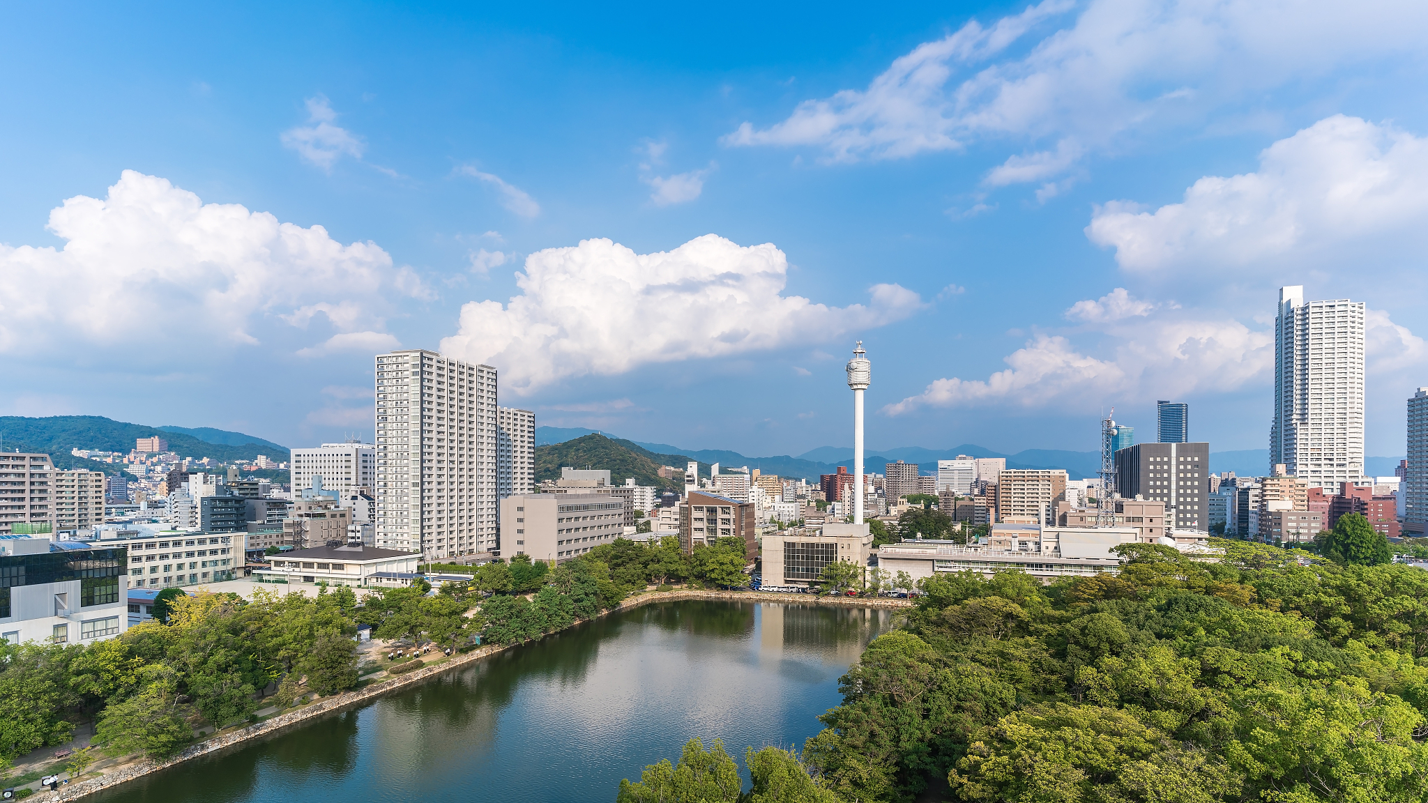 cityscape view from the hiroshima castle