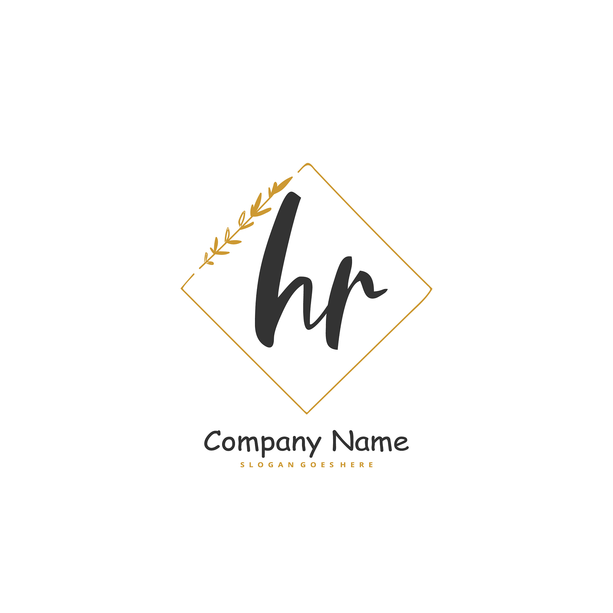 h r hr initial handwriting and signature logo