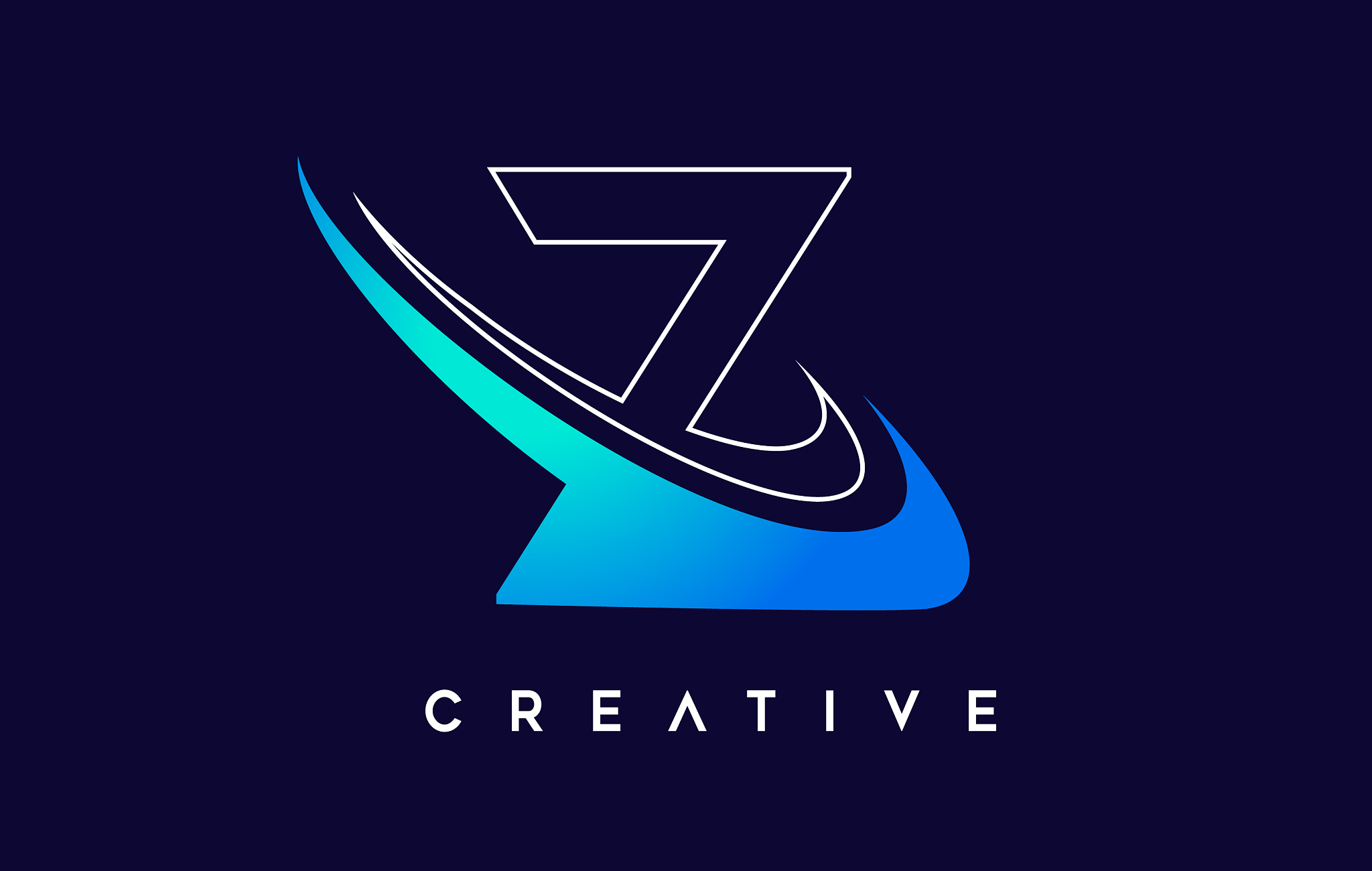 letter z logo z letter design with blue swash