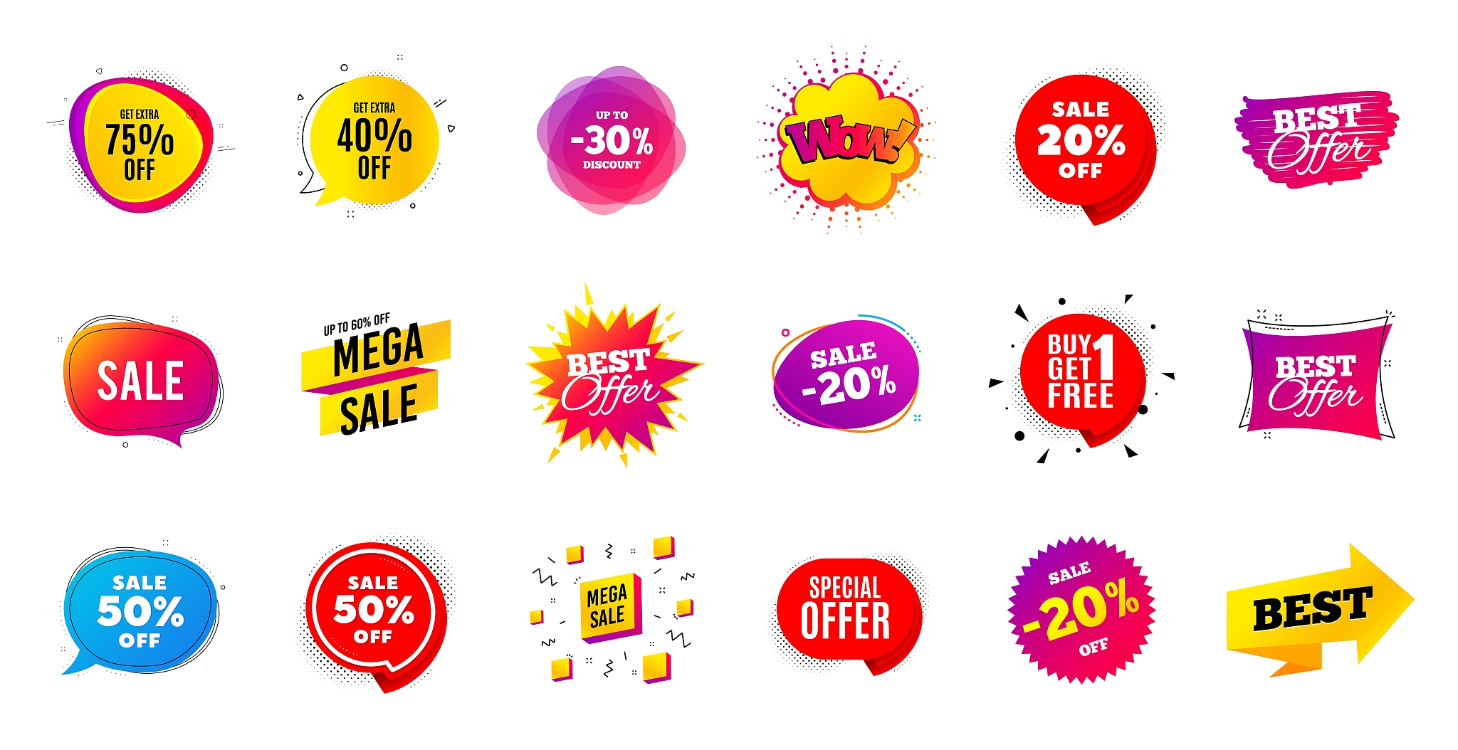sale offer banner. discounts price tags. coupon promotion templa