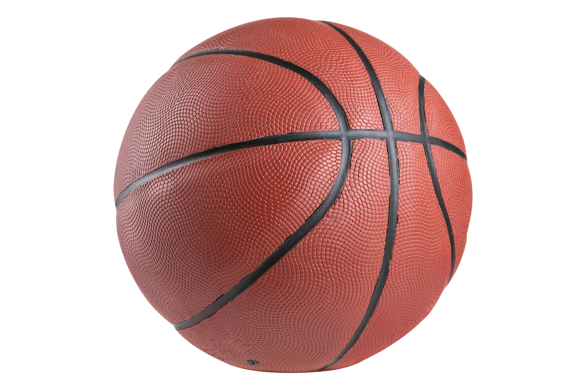 rubber brown classic basketball ball on a white background