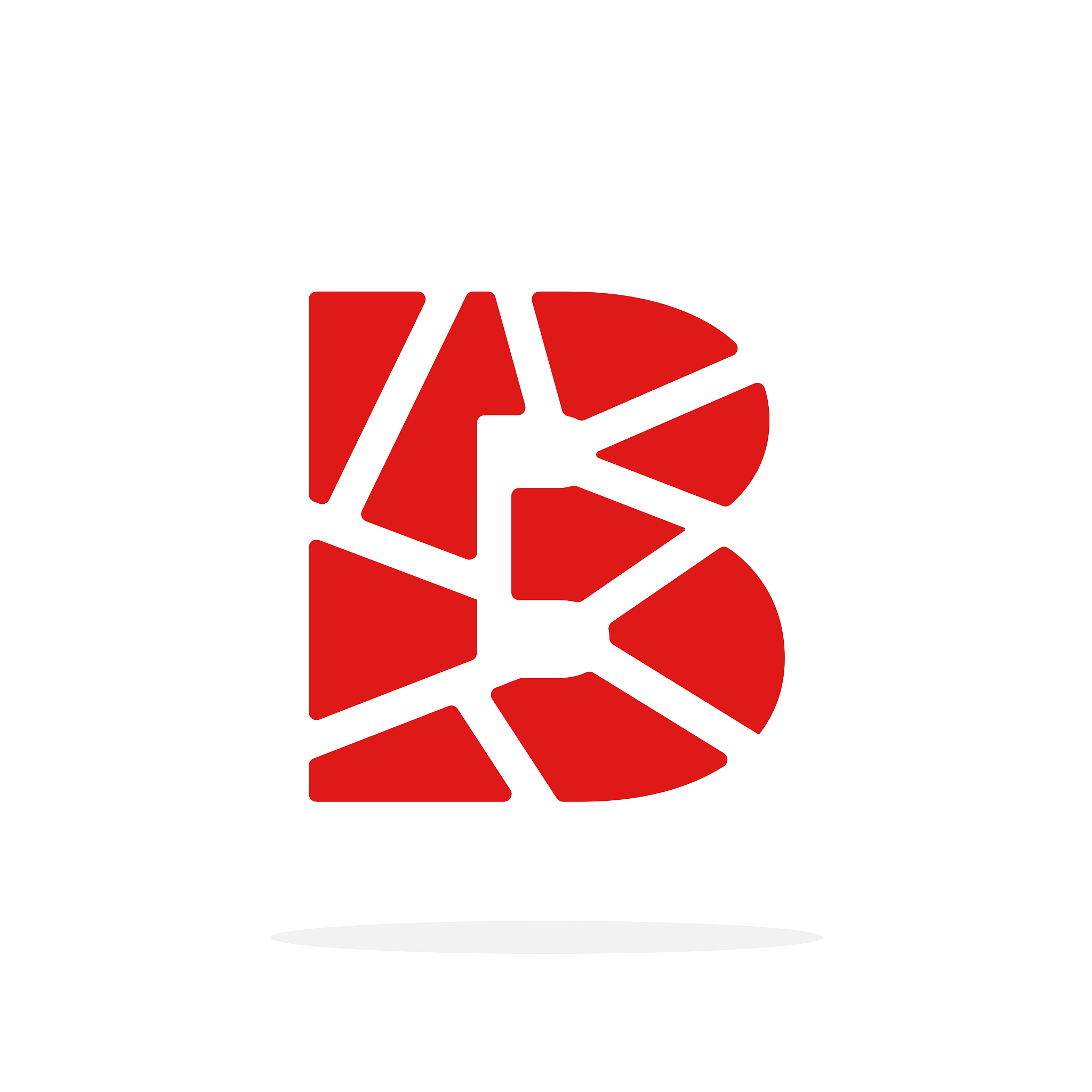 vector logo letter red geometric b
