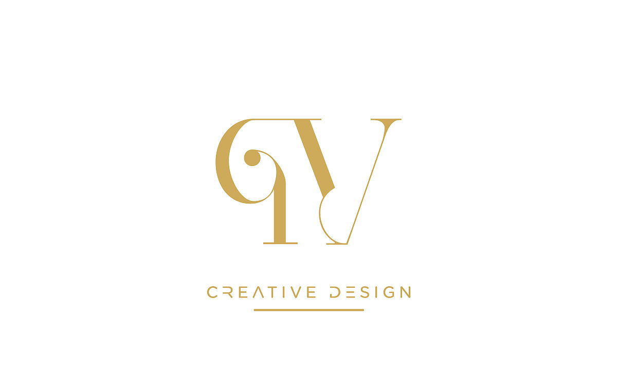 qv, vq字母抽象图标标志矢量字母组合