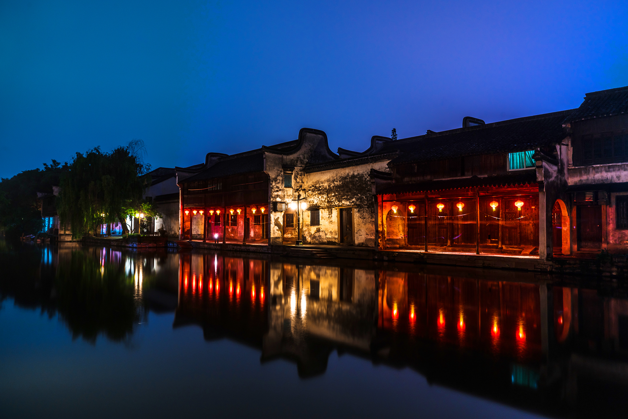 ancient folk houses along river, nanxun ancient town, china
