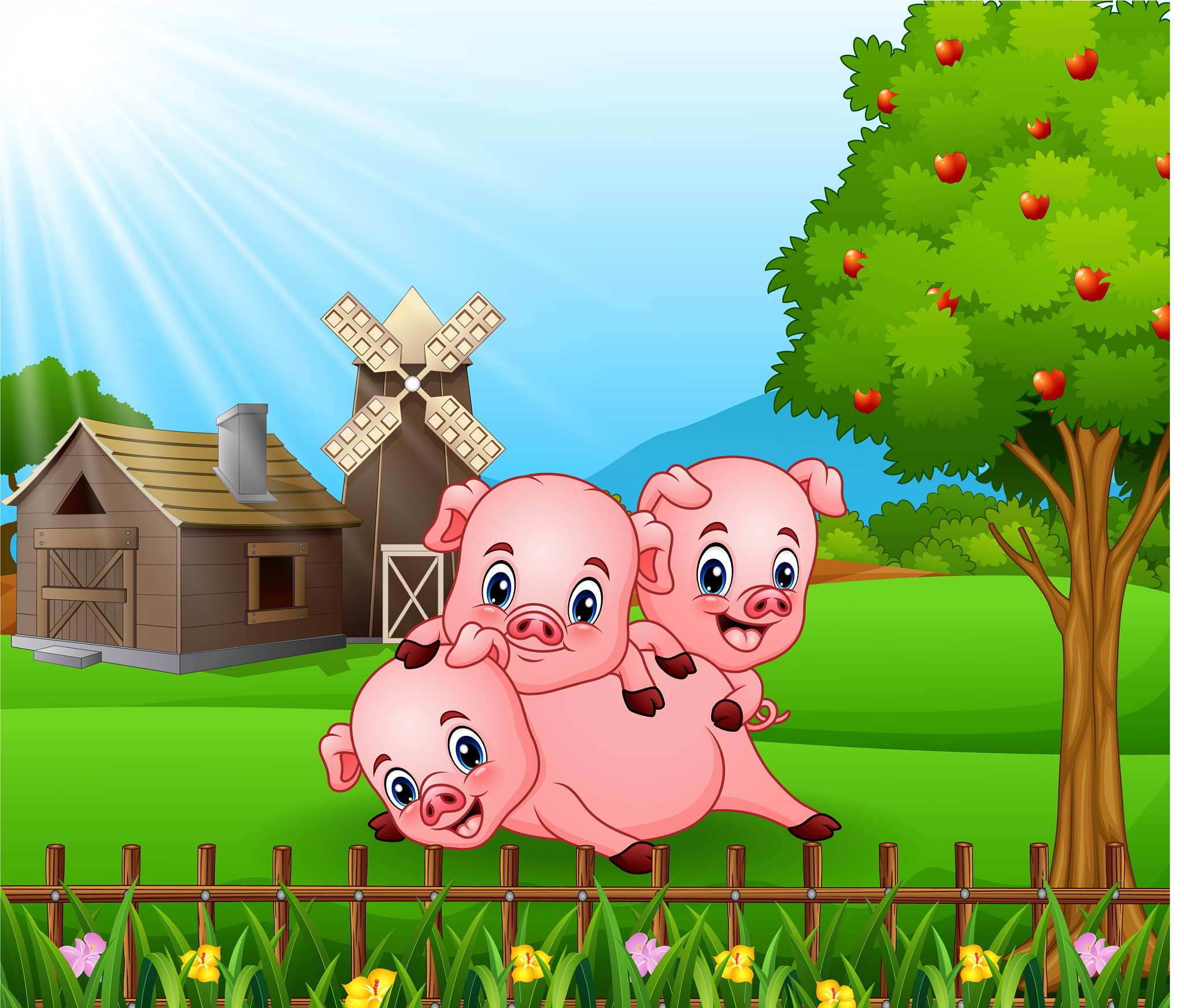 农场小猪波波的美味午餐 | 可爱小猪吃饭场景