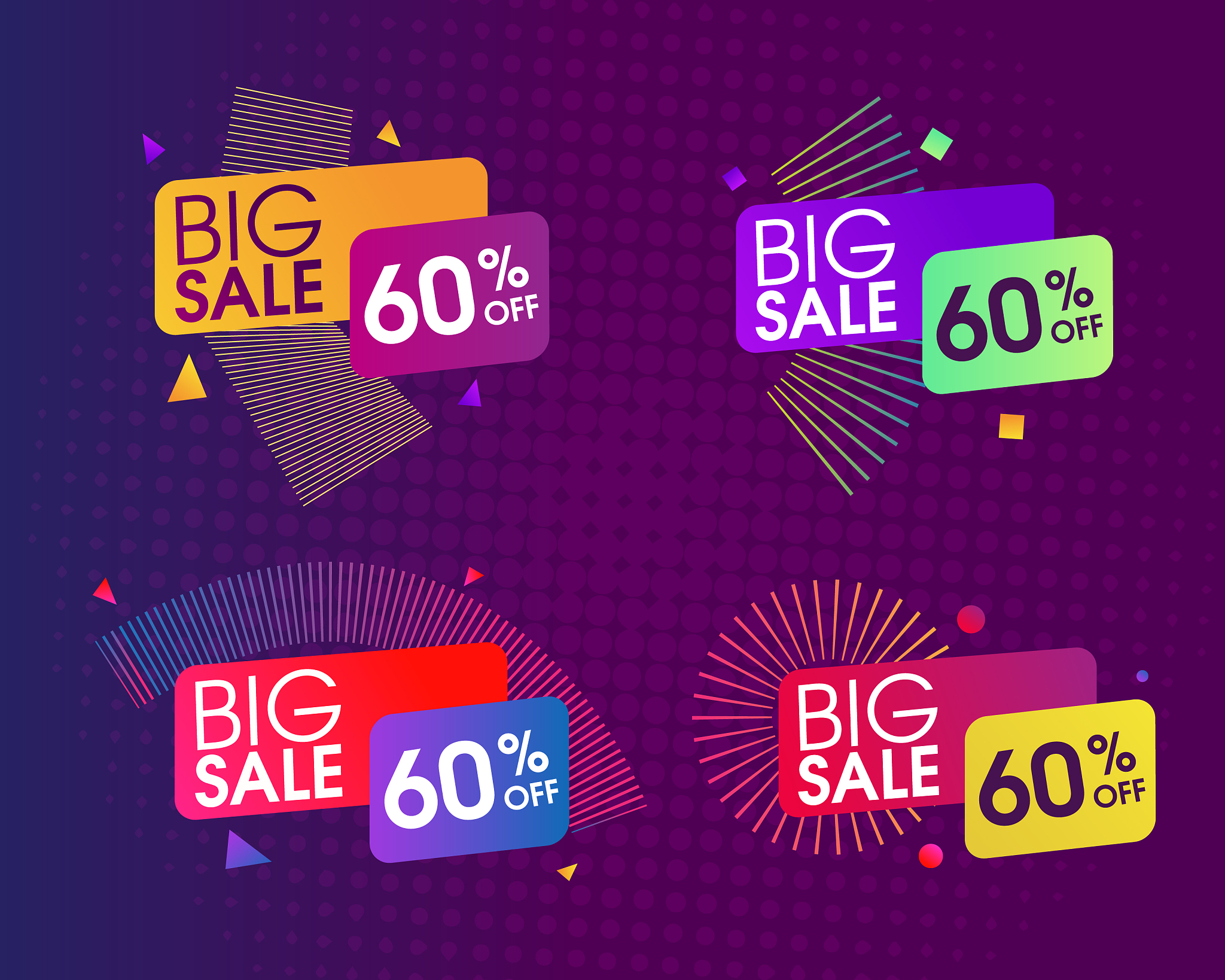 abstract sale design set