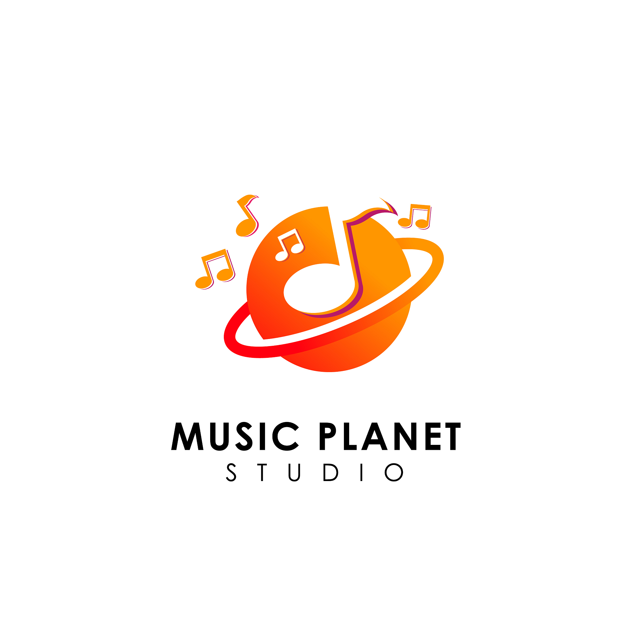 music planet logo design concept music play icon