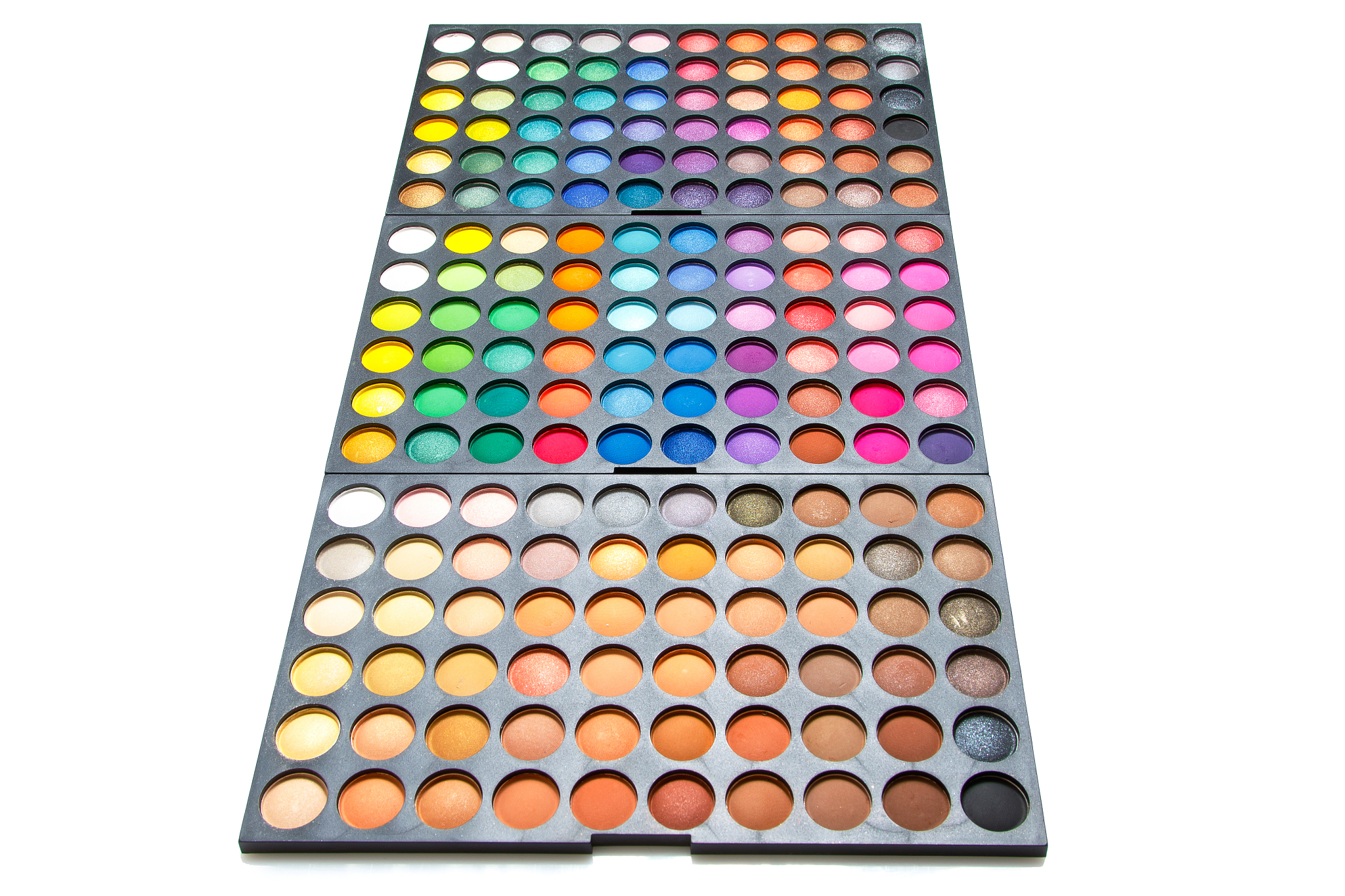 palette with a multicolored eyeshadows