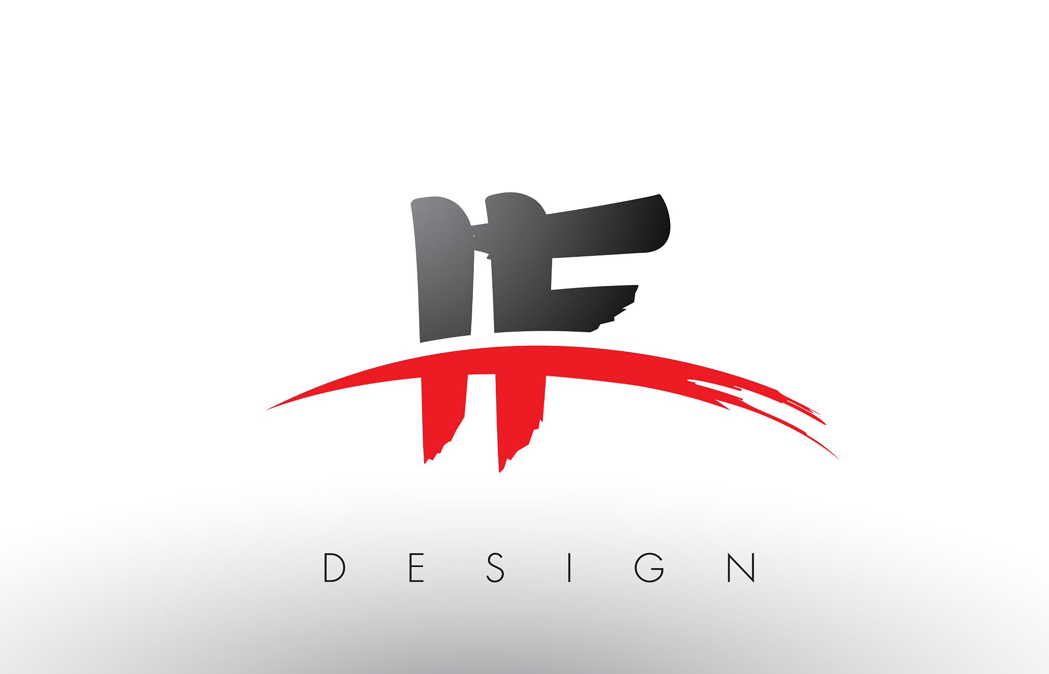 if i f brush logo letters with red and black