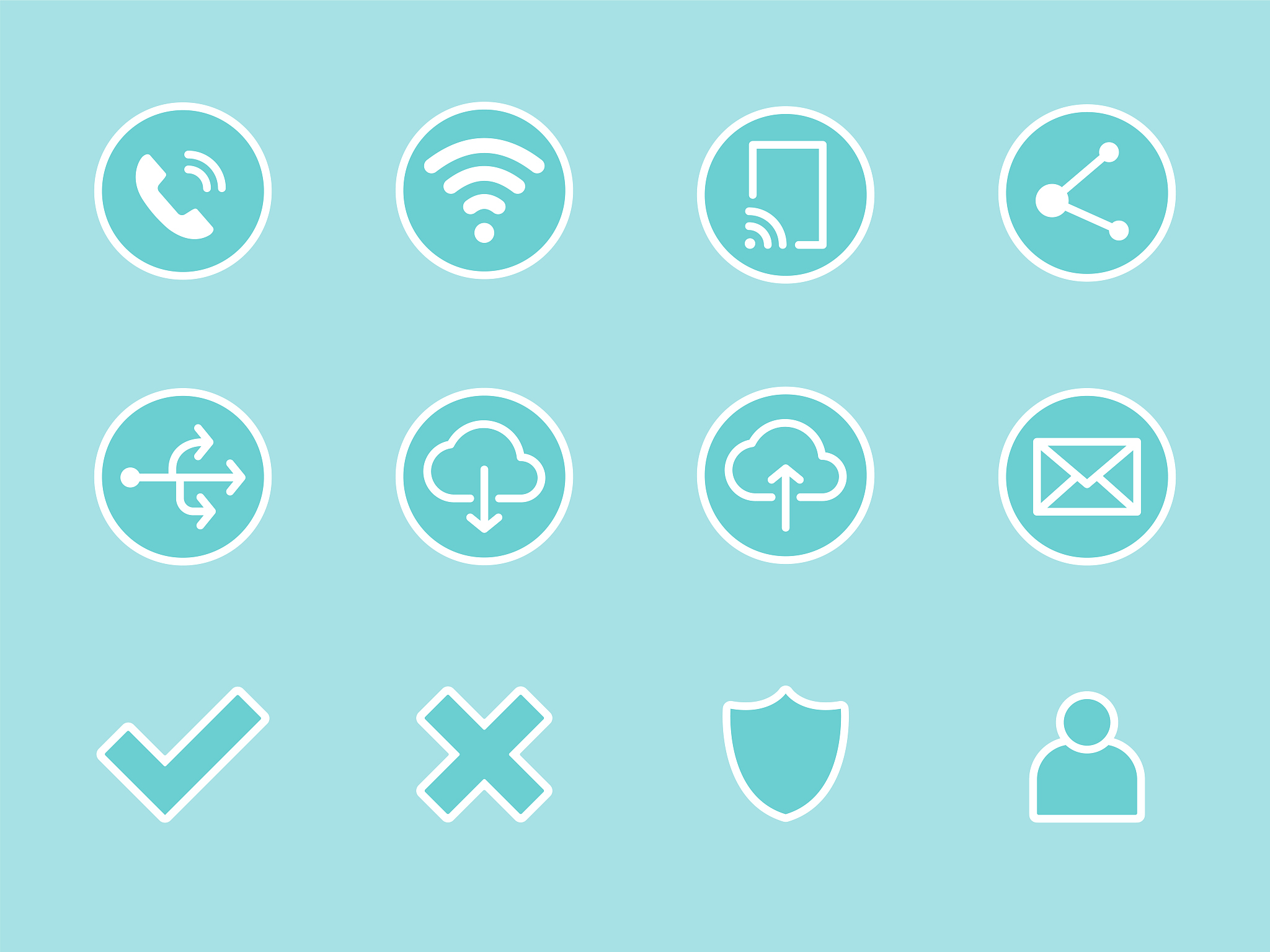 set of flat minimalistic buttons and indicators, profile signs.