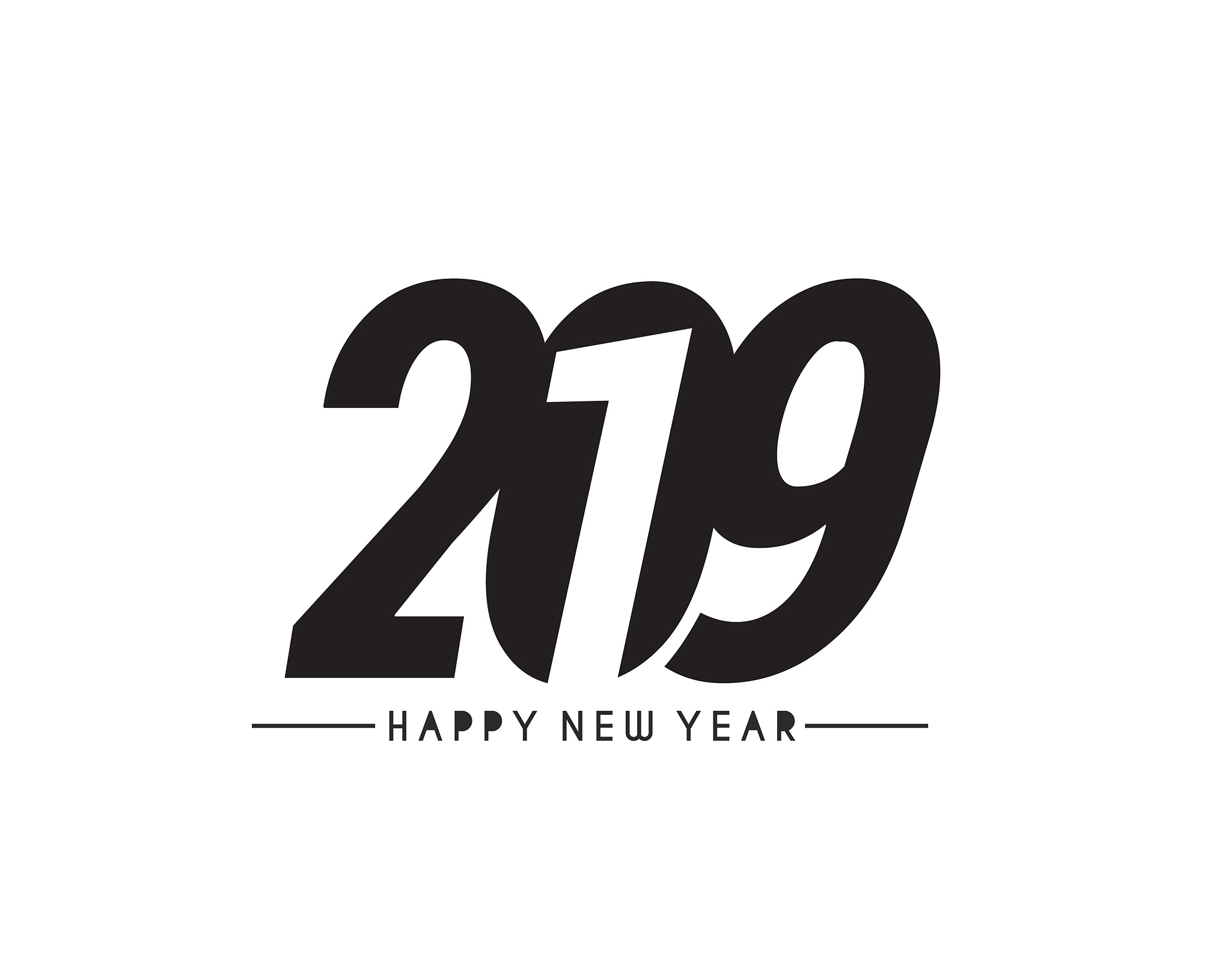 happy new year 2019 text design  patter, vector illustration.