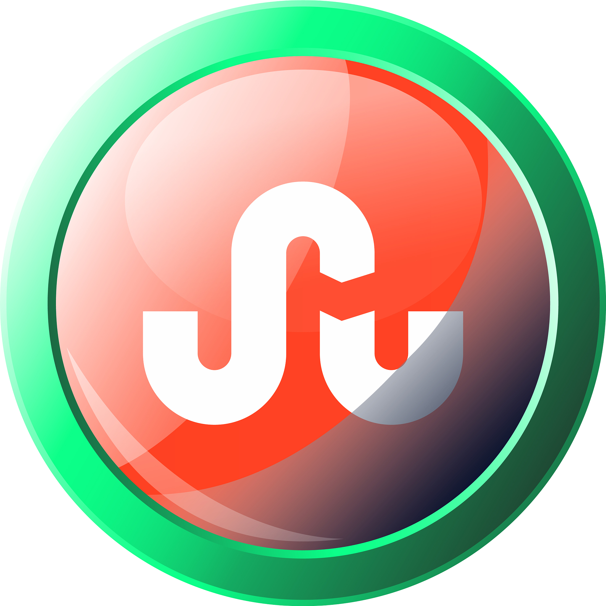 icon a stumbleupon sign with green round frame