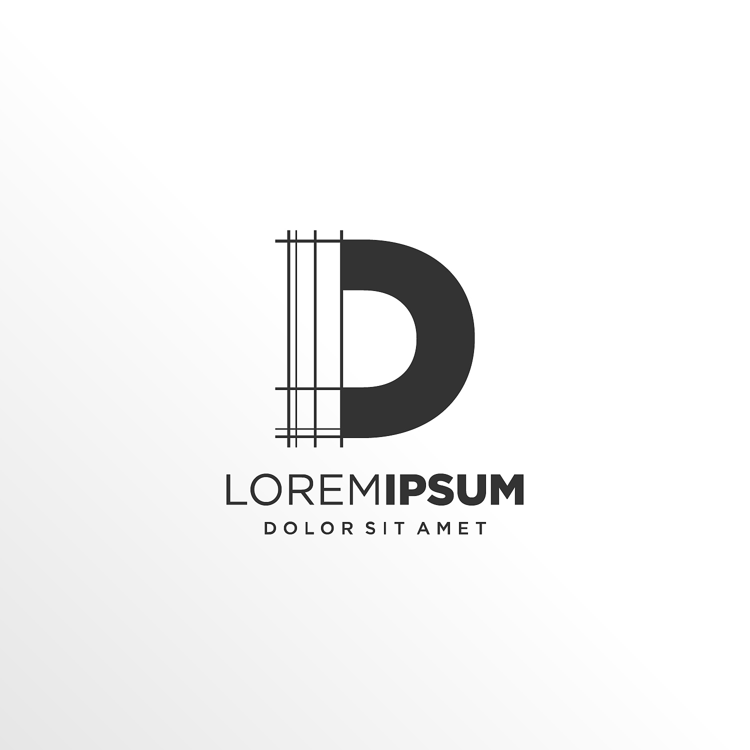 letter d logo design with architecture element