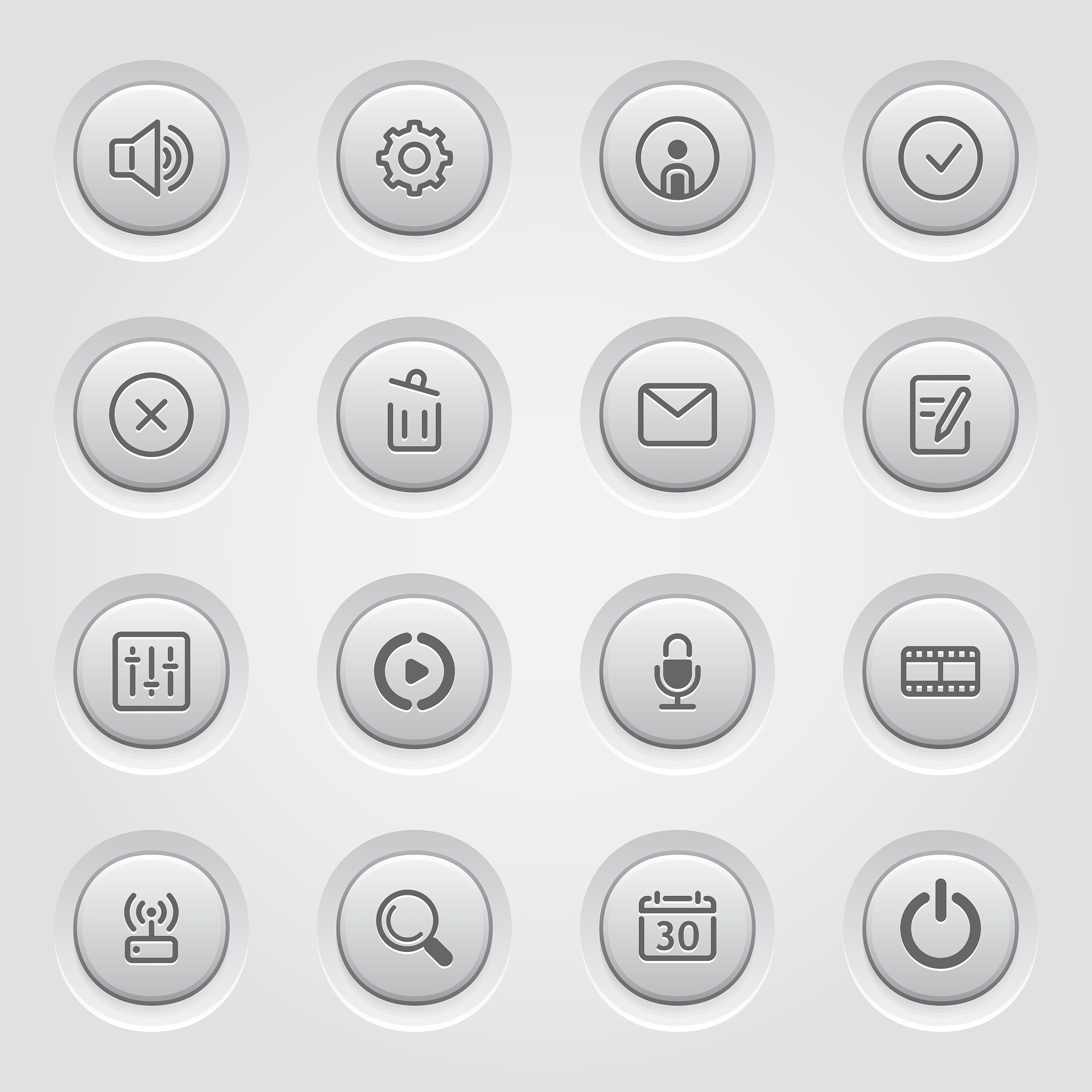 media icons set