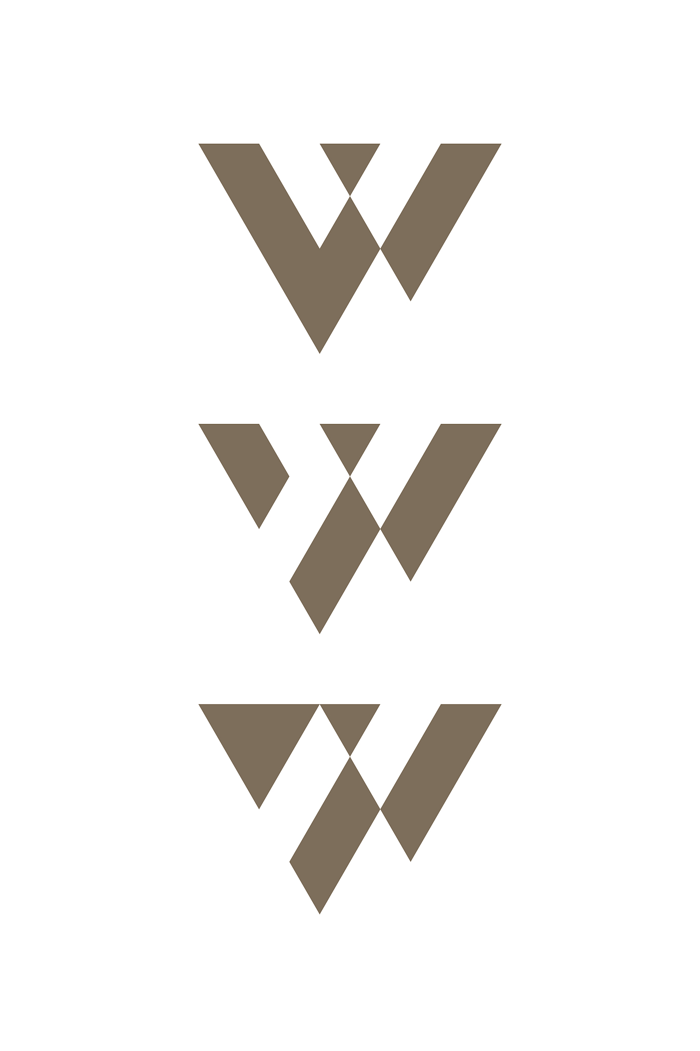 letters w cutout sliding logo templates