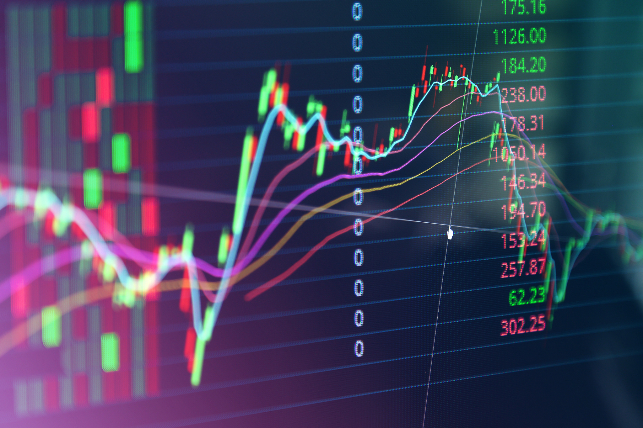 financial stock market graph chart of stock market investment tr