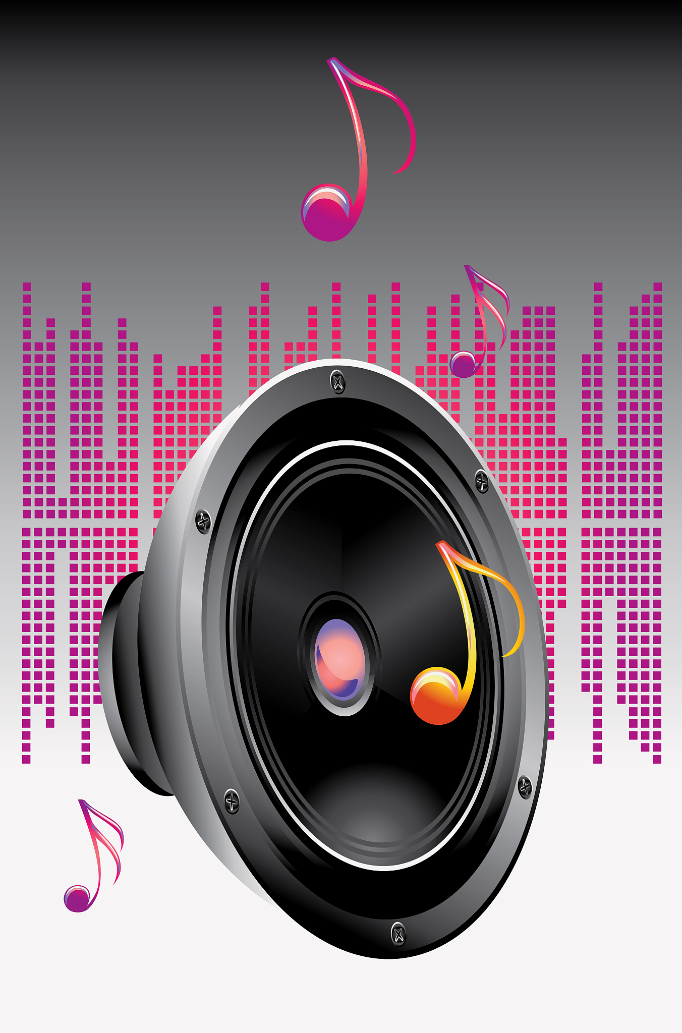 speaker and notes modern music design