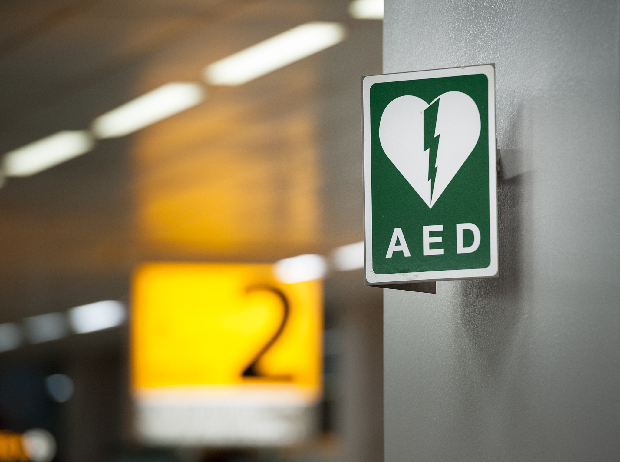 heart starter sign in airport terminal building