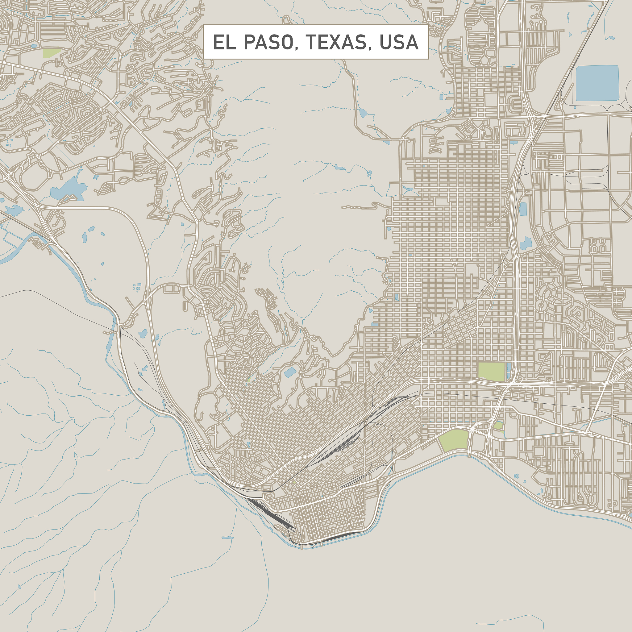 el paso texas us city street map