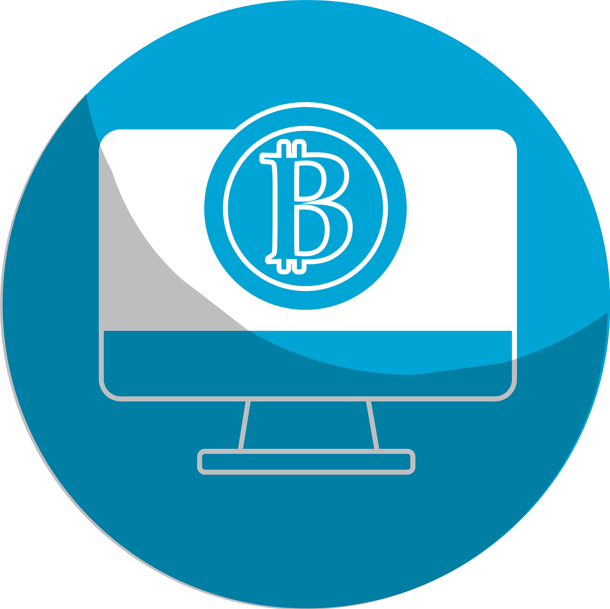sticker computer technology with bitcoin currency