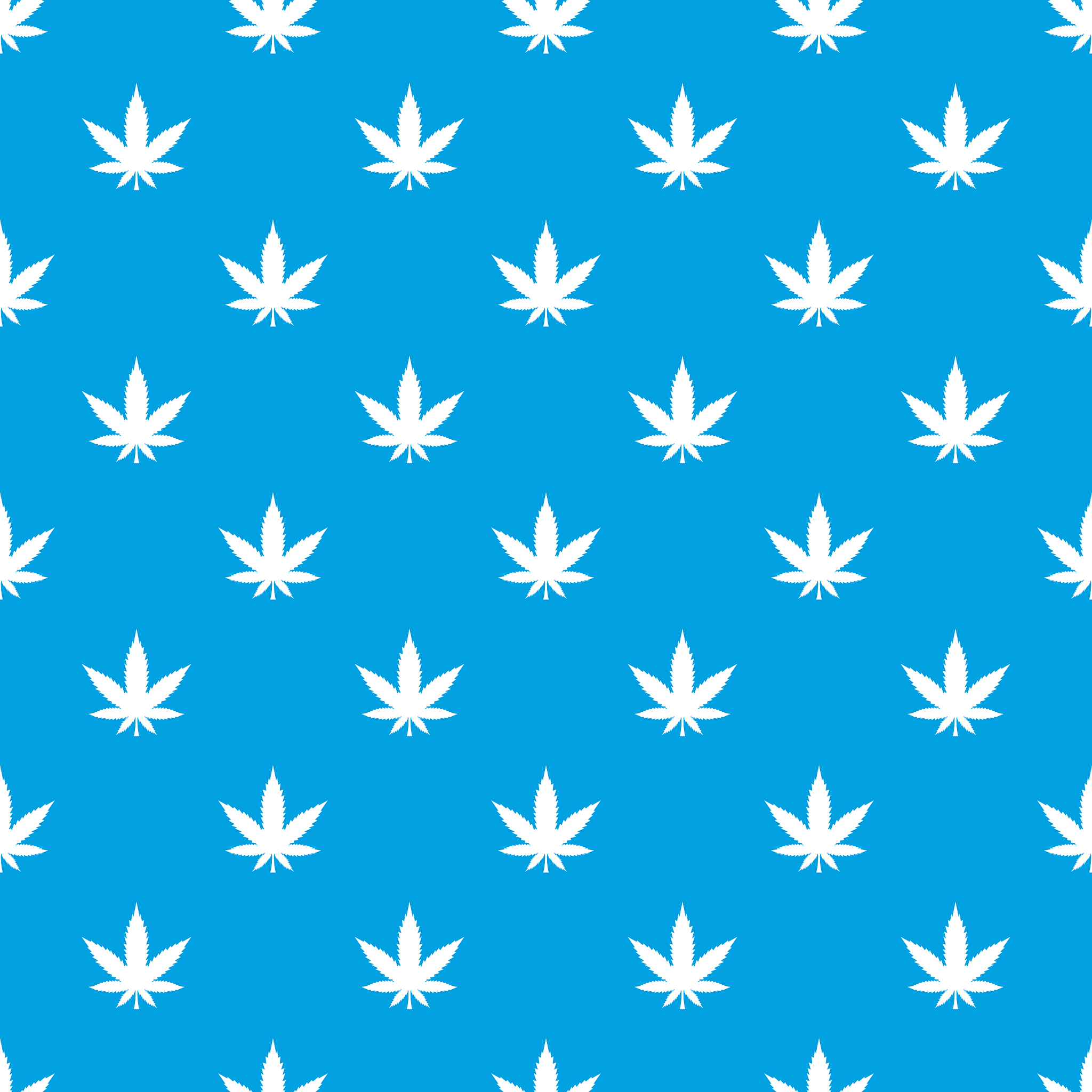 cannabis leaf pattern seamless blue