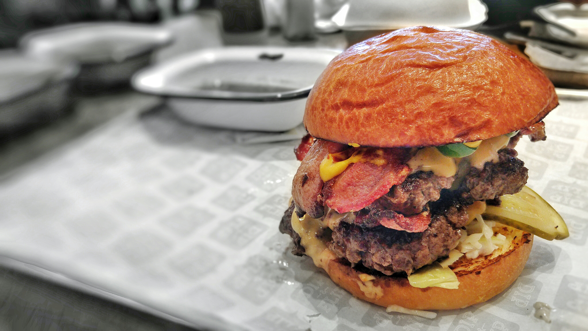 close-up of burger