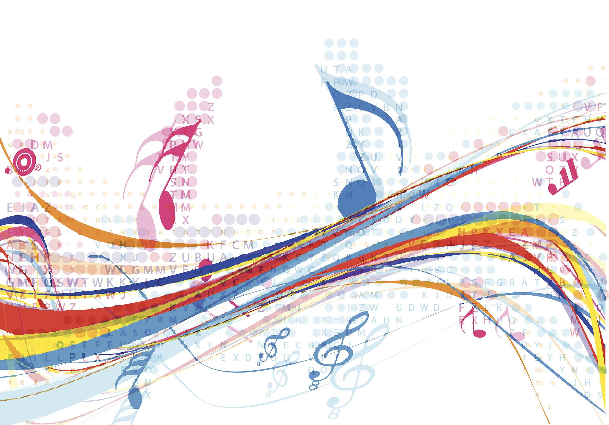 abstract music notes design