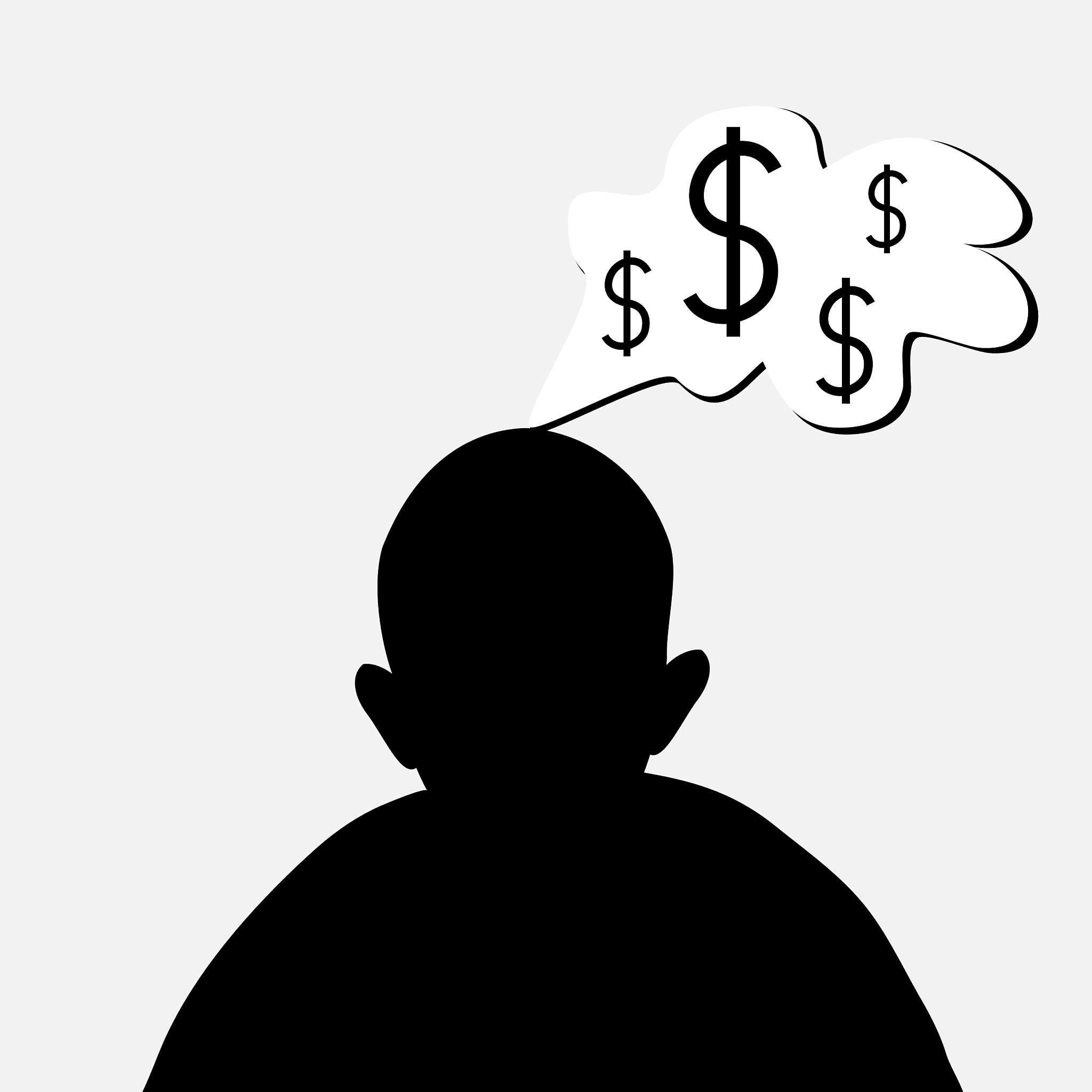 the man thinks about money the concept of a
