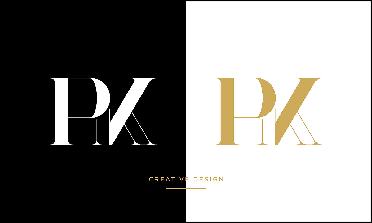 pk, kp字母字母抽象图标标志组合