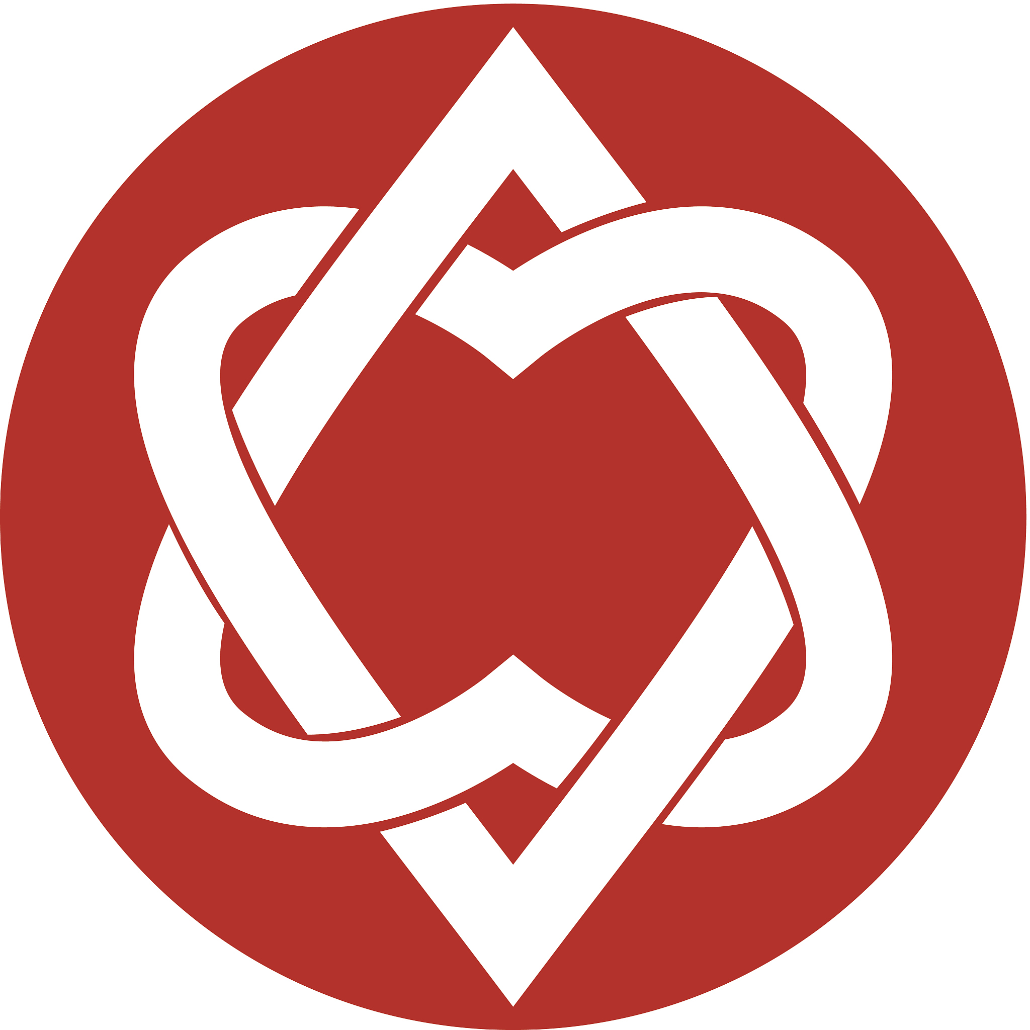 two hearts linked vector symbol.
