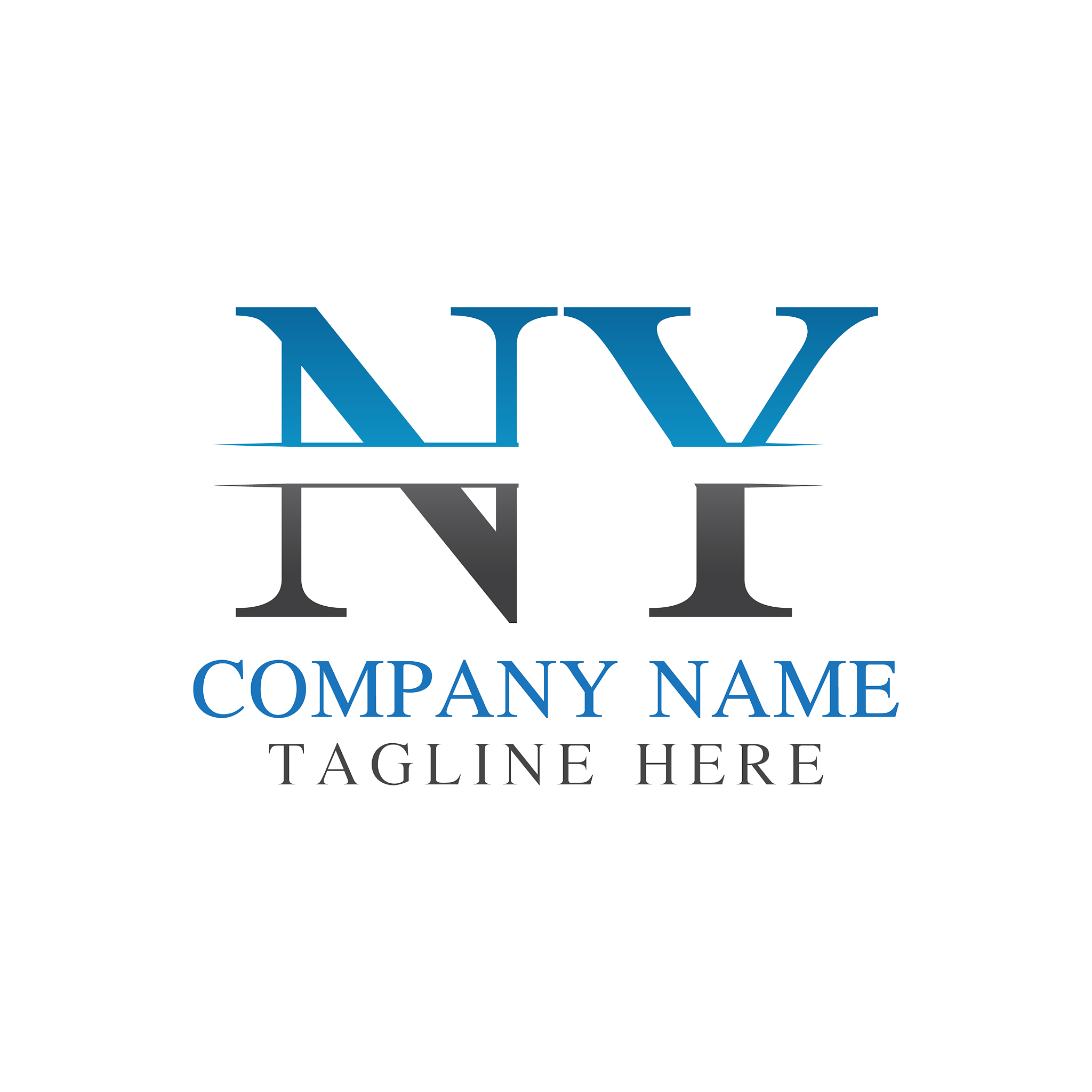 initial monogram letter ny logo design template