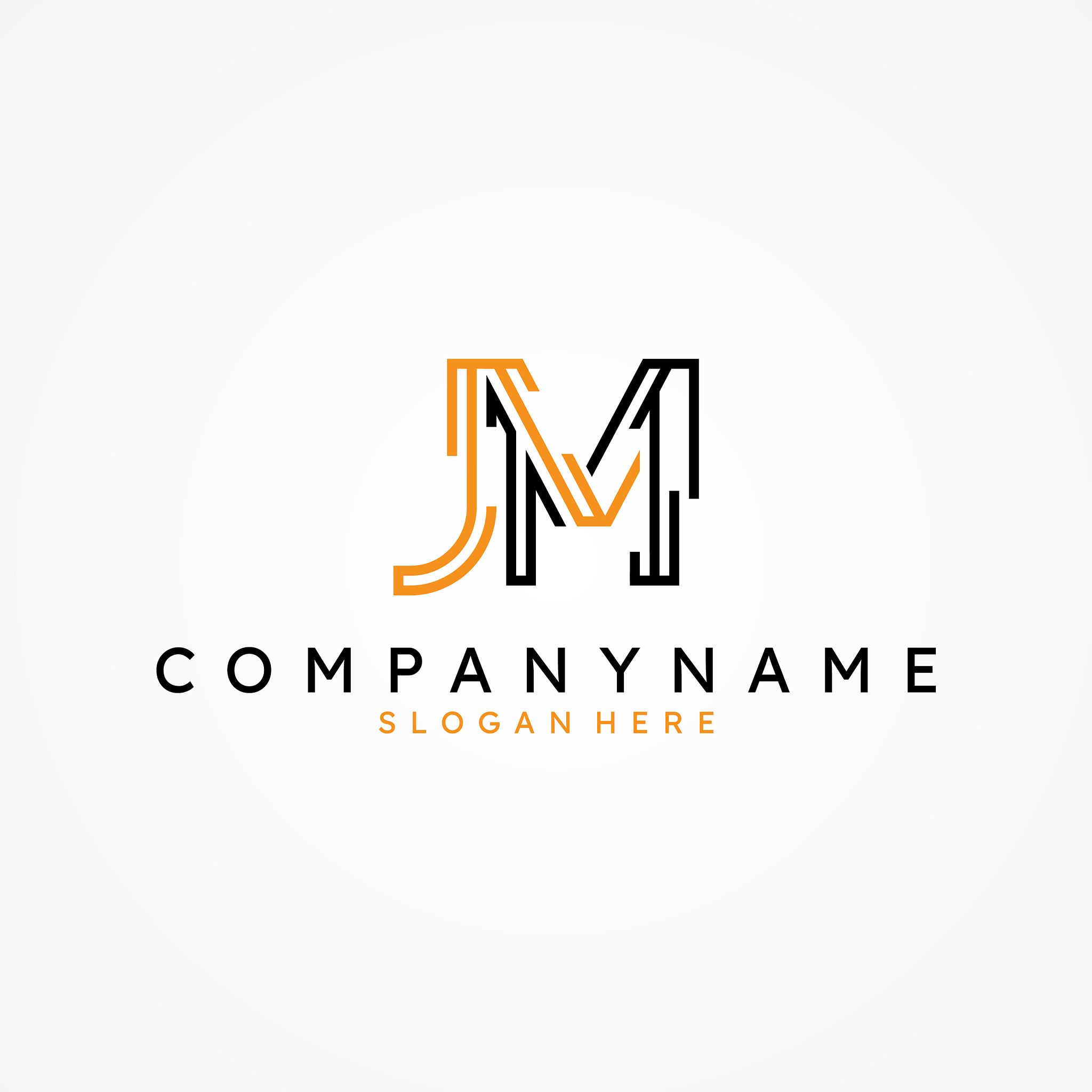 letter jm monogram symbol design minimalist