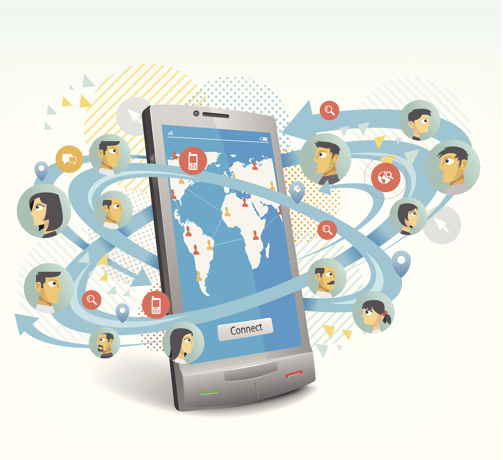 social networking by smartphone.