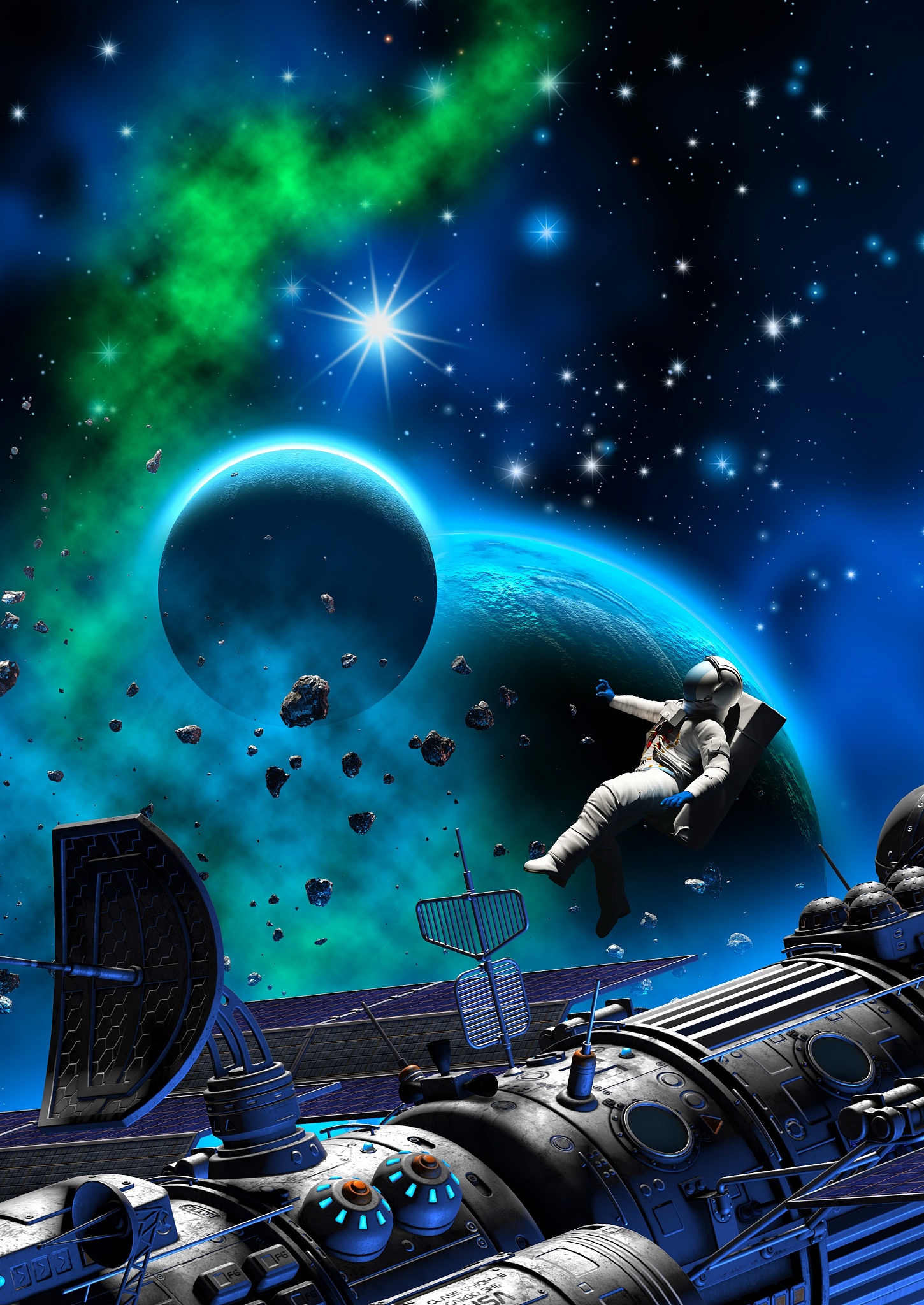 《慧星未来》 - 充满科技感的未来星球绘画作品