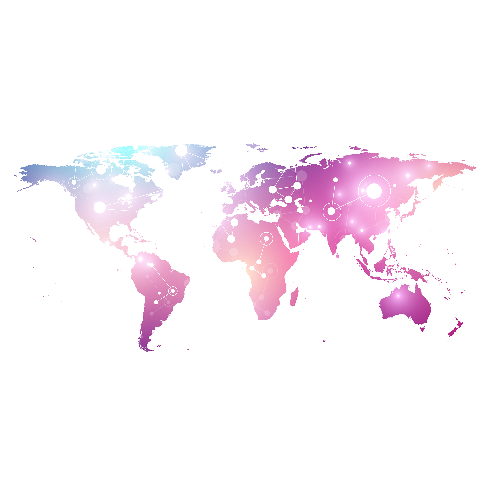 template world map with global technology