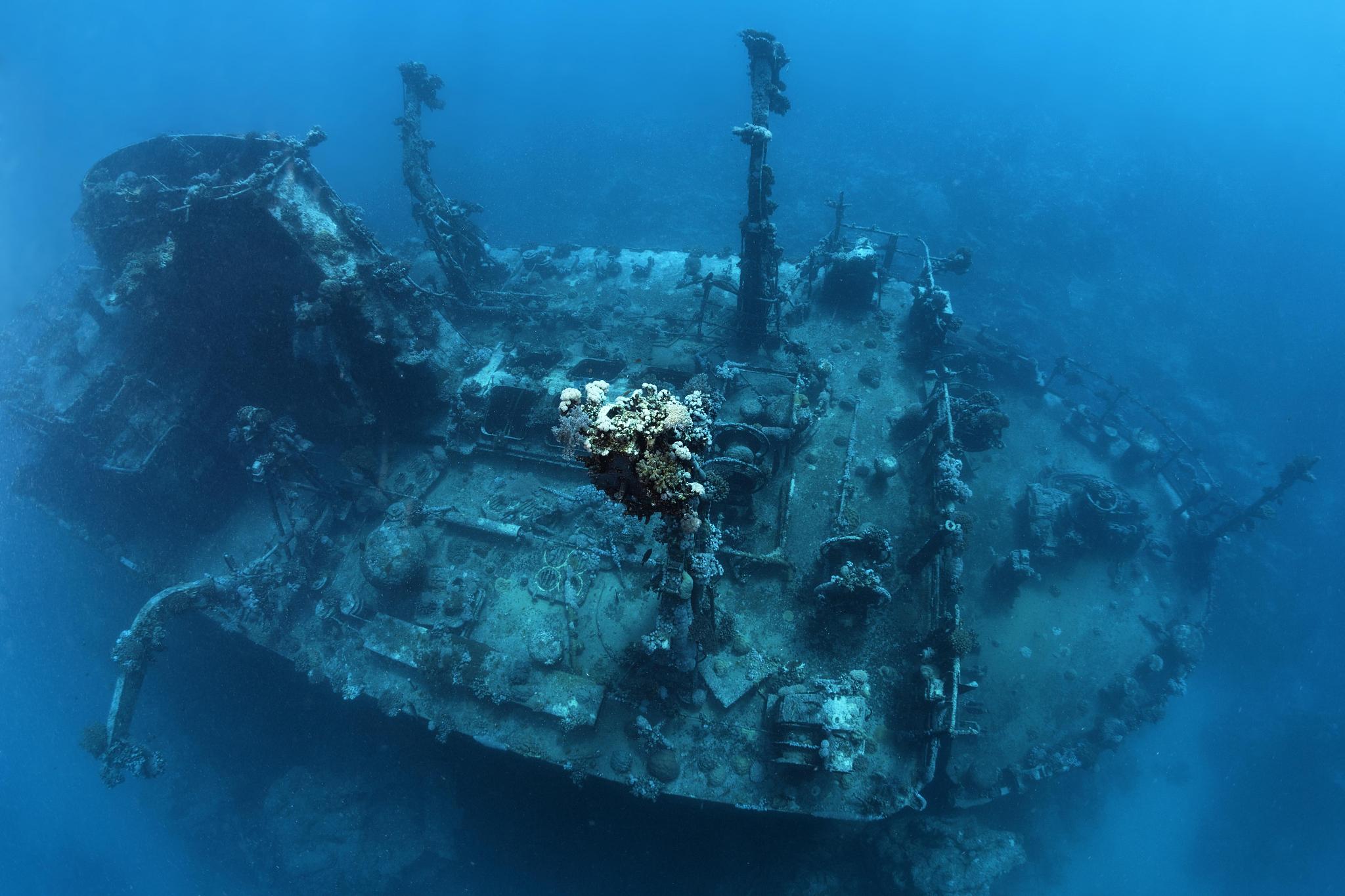 stern of ship wreck, russian wreck ms khanka, former spy ship or