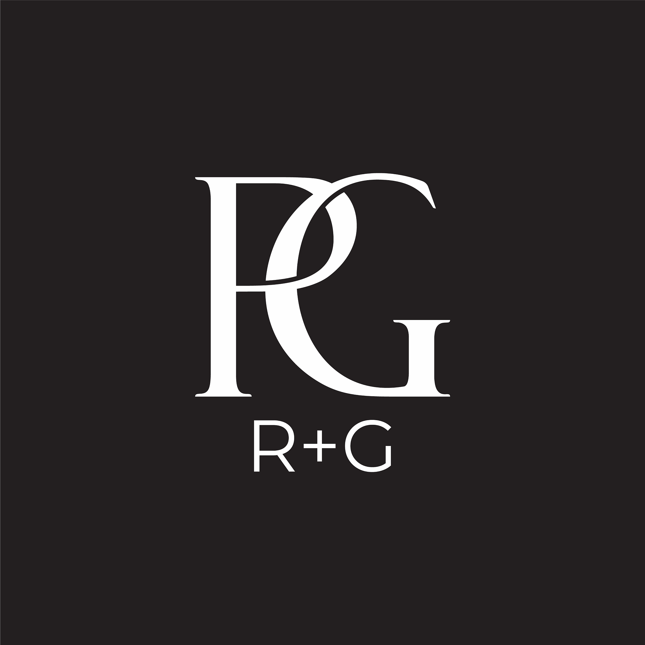 abstract letter rg linked overlap design logo