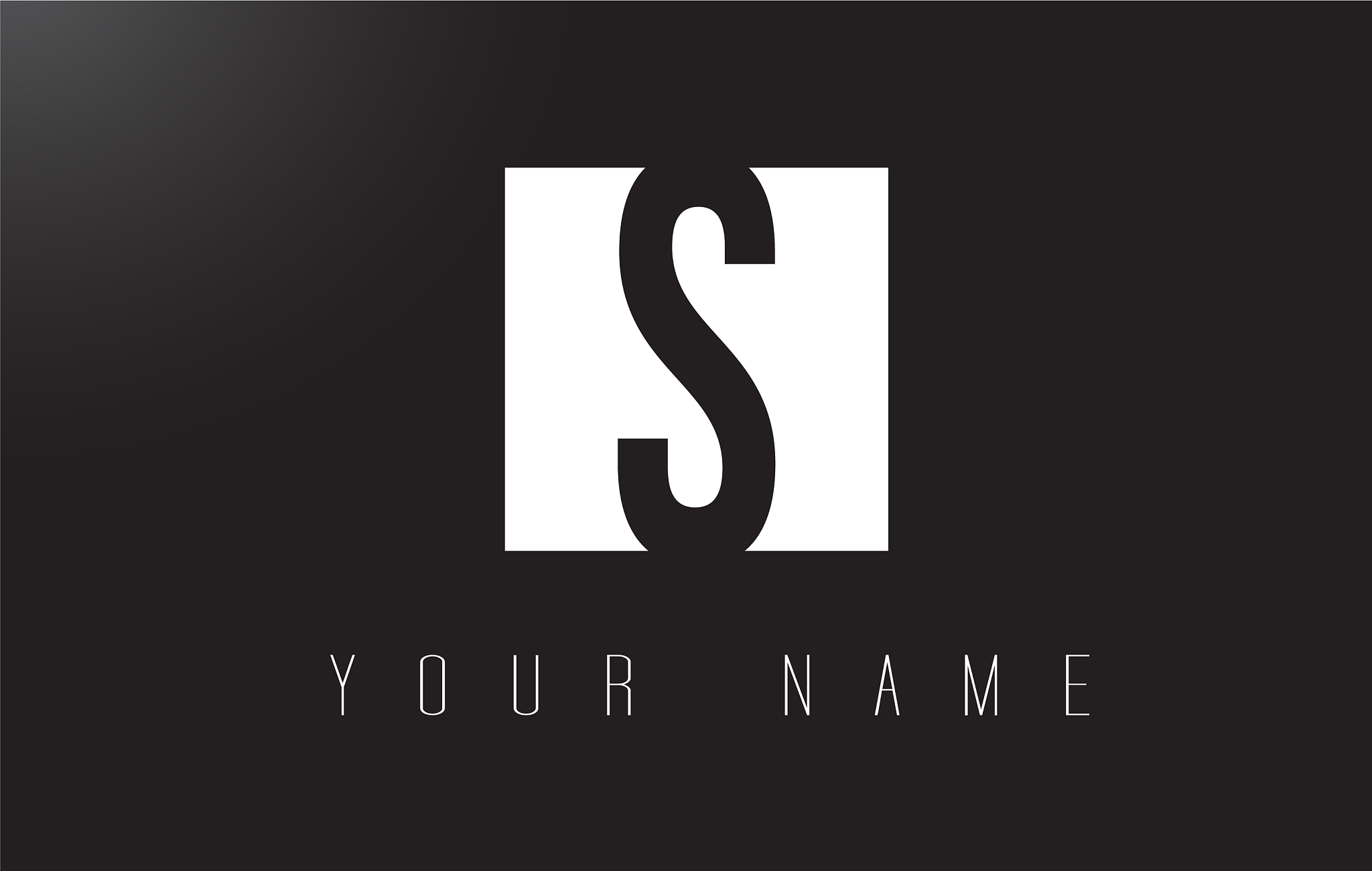 s letter logo with black and white negative space