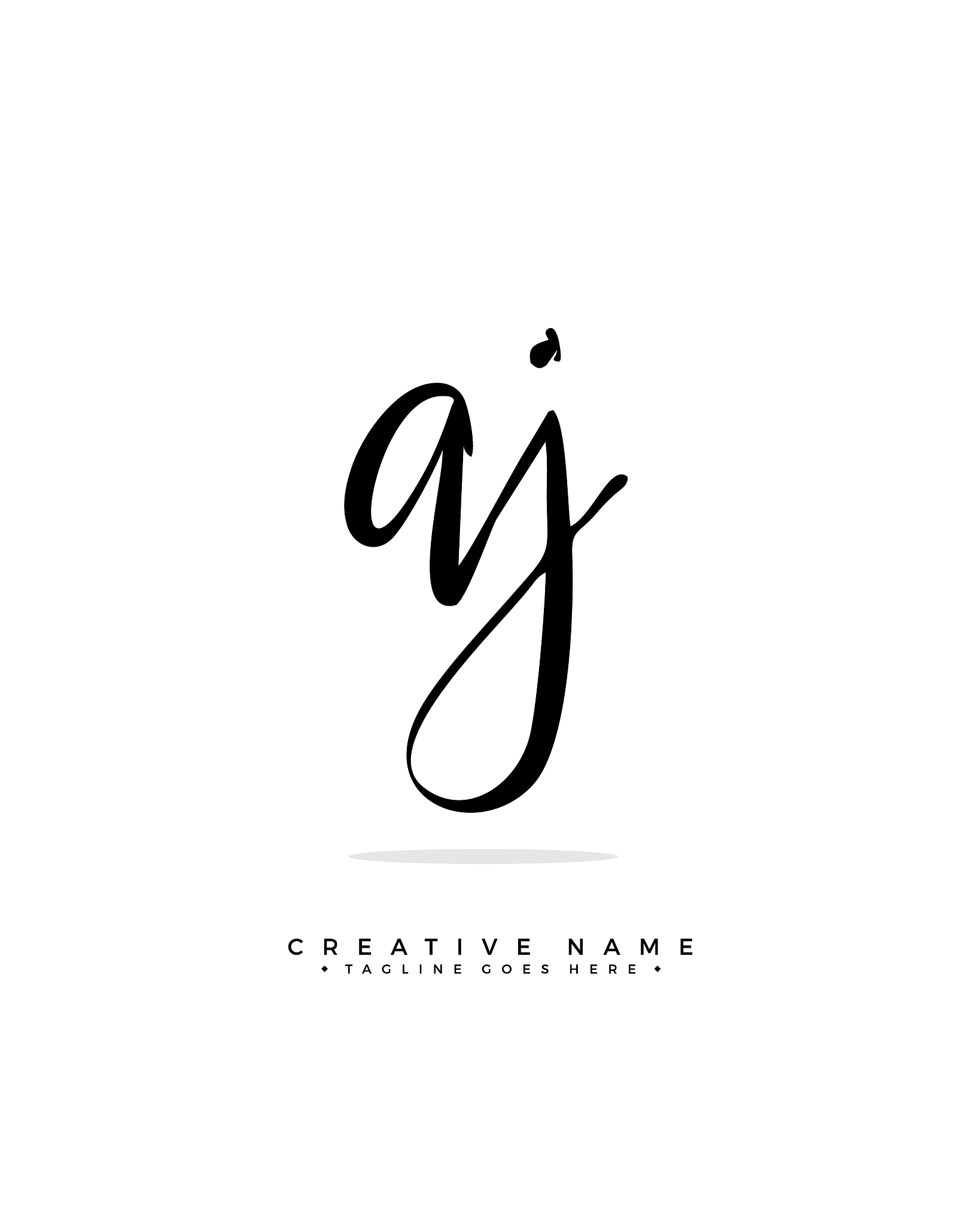 a j aj initial logo signature handwriting